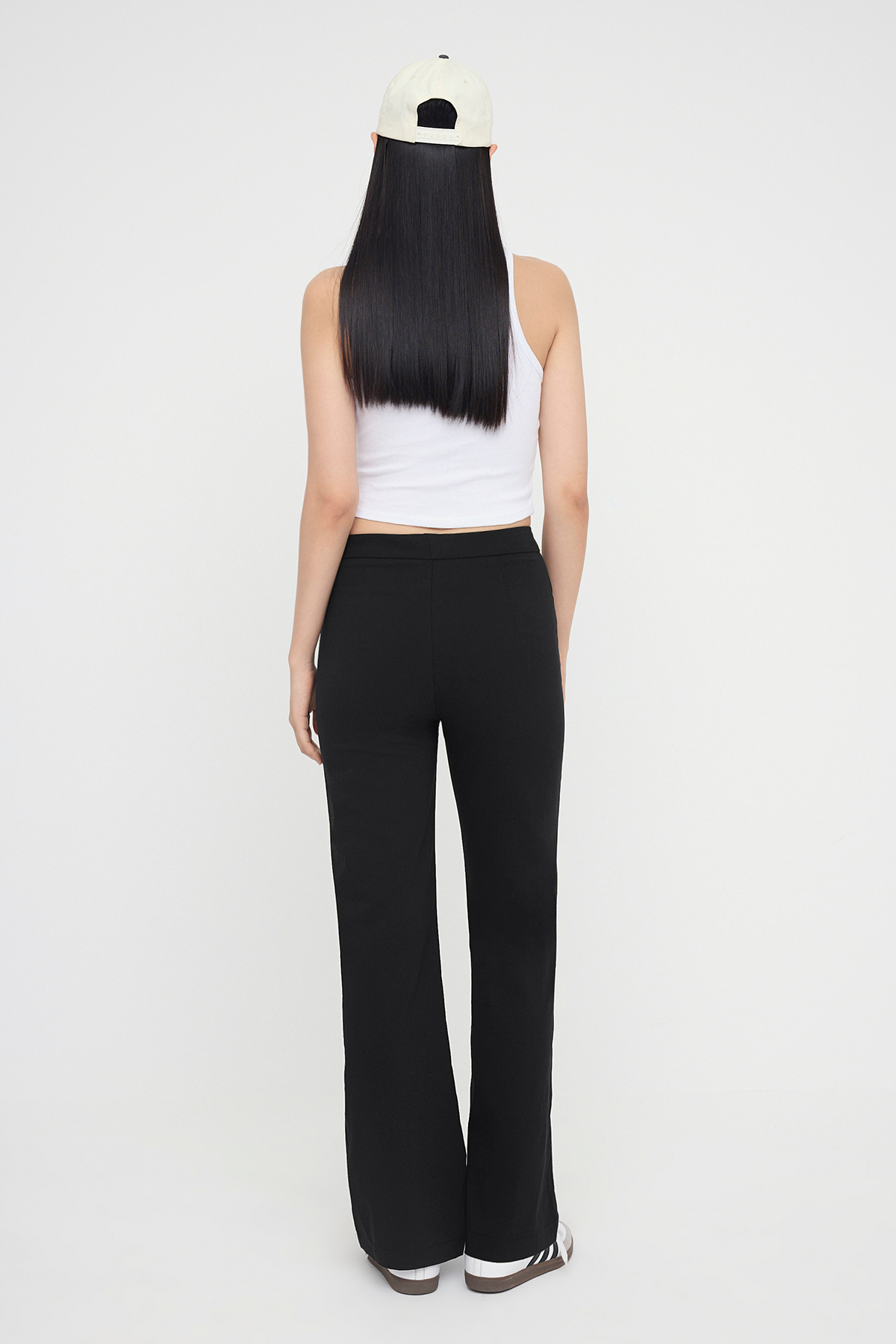 Trendyolmilla  Teen Siyah Fitted Likralı Esnek Wide Leg/Geniş Paça Pantolon TWOAW26PL00009 - Görsel 5