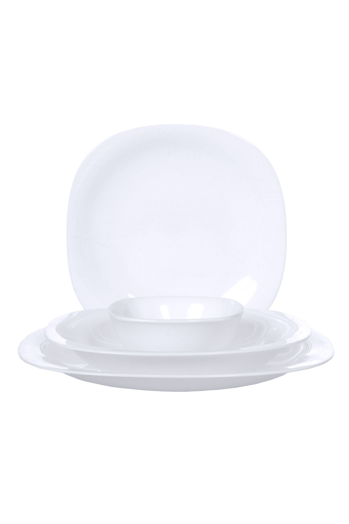 Eljado Jídelní souprava Eljado, opálově bílá, čtvercová, 16 dílů