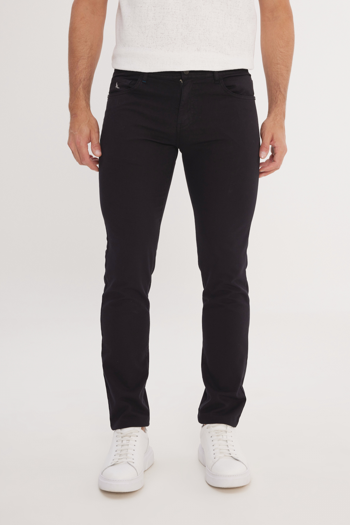 آلتین ییدلیز کلاسیکس شلوار مردانه مشکی اسلیم فیت باریک 5 جیب نخی کشی بافت دار