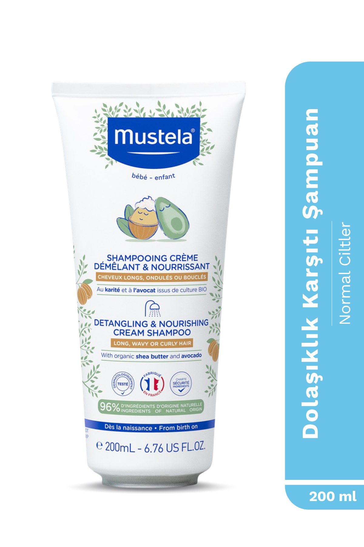 Mustela %96 Doğal İçerikli Dolaşıklık Karşıtı Shea Yağı İçeren Kolay Tarama Besleyici Şampuan 200 ml