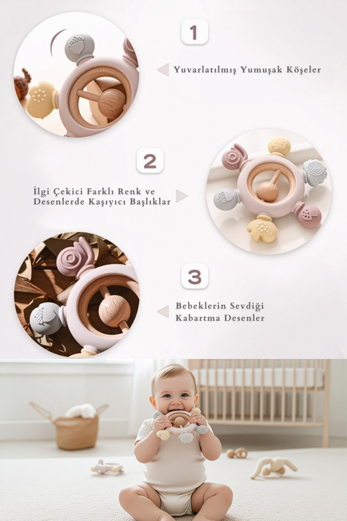 Kiwi Yummy Çıngıraklı Bebek Diş Kaşıyıcı–Ağrısız Diş Çıkarma, %100 Güvenli ve Organik, Annelerin Seçimi fotoğrafı 5 (önizleme)