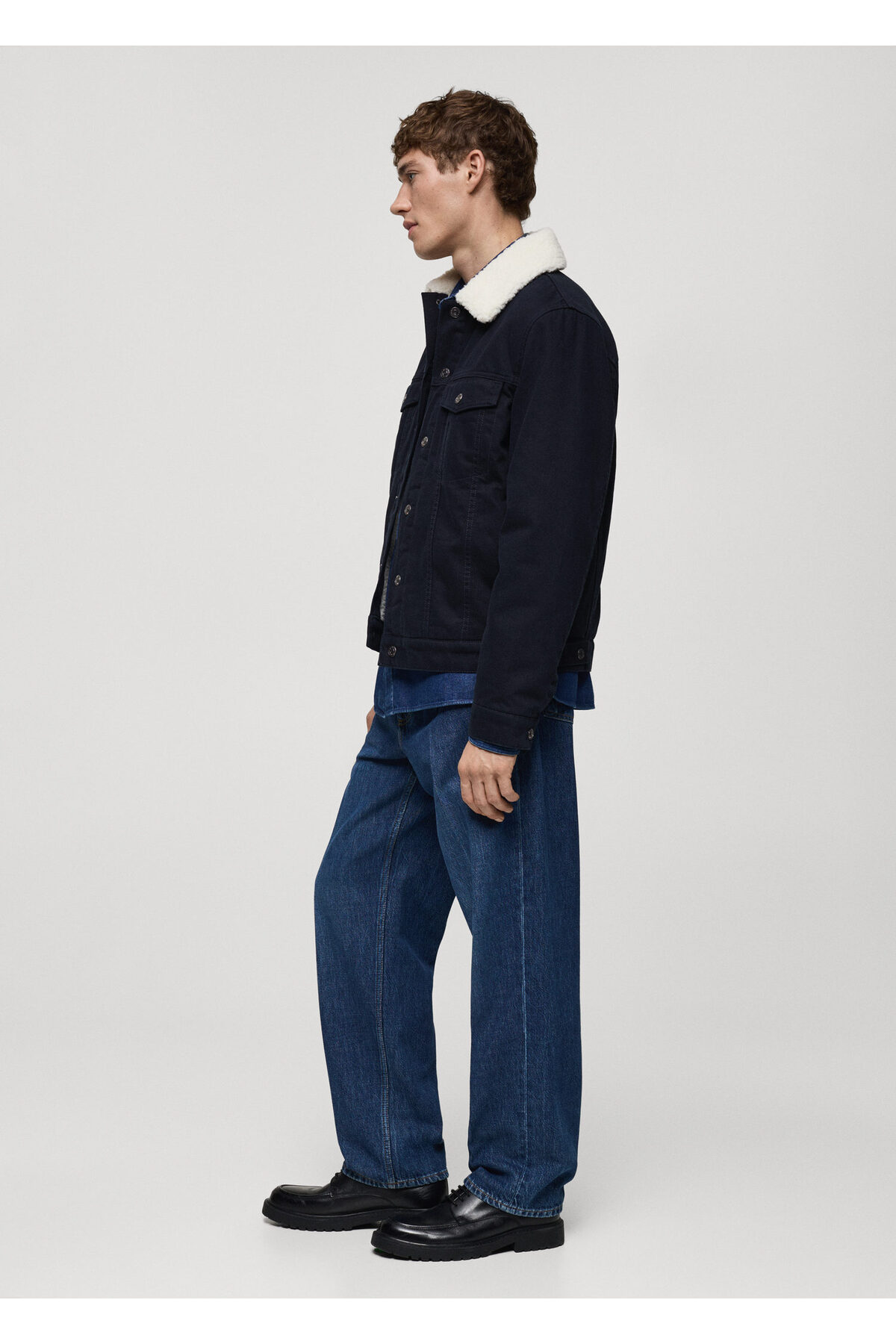 ژاکت مردانه آبی سرمه ای منگو | 77047915 اورجینال - تصویر 5