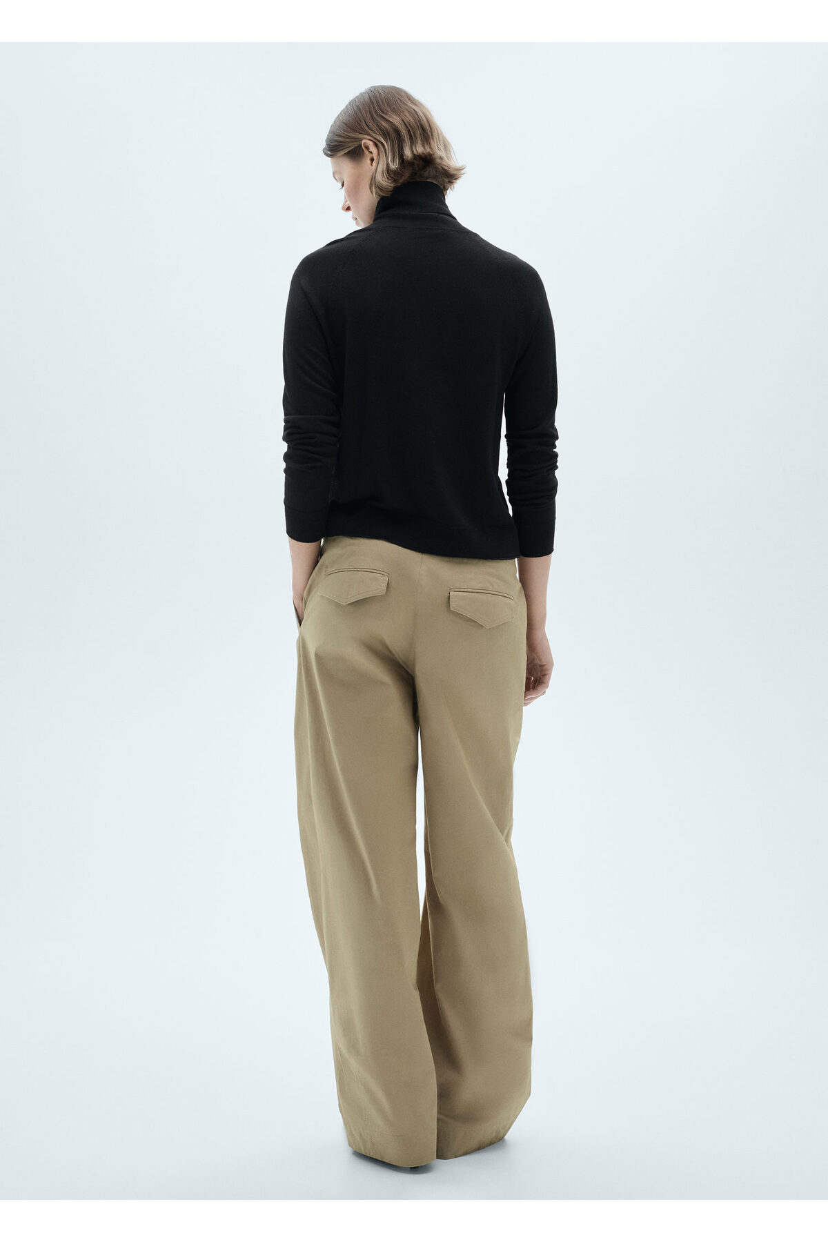 بافت و پلیور زنانه مشکی منگوMANGO | 77088264 اورجینال - تصویر 9