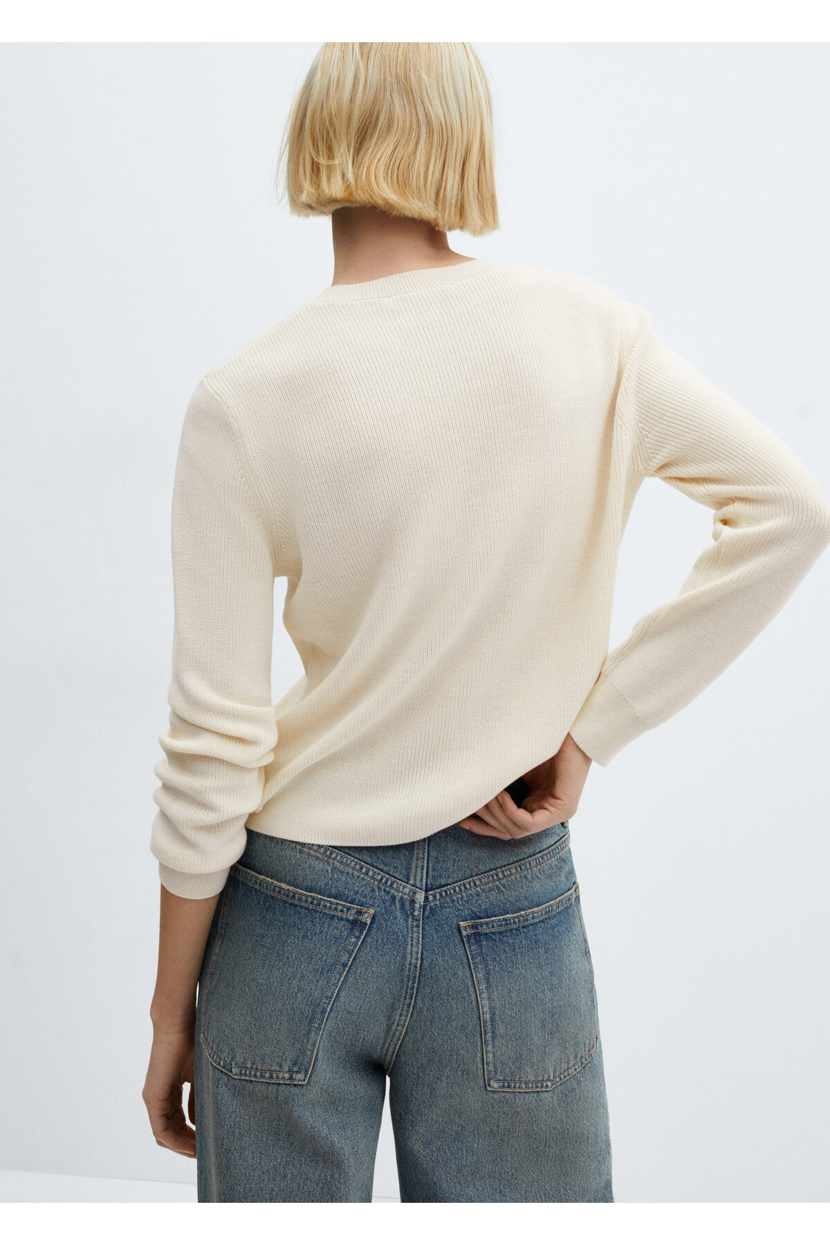 بافت و پلیور زنانه اکرو منگوMANGO | 67095735 اورجینال - تصویر 6