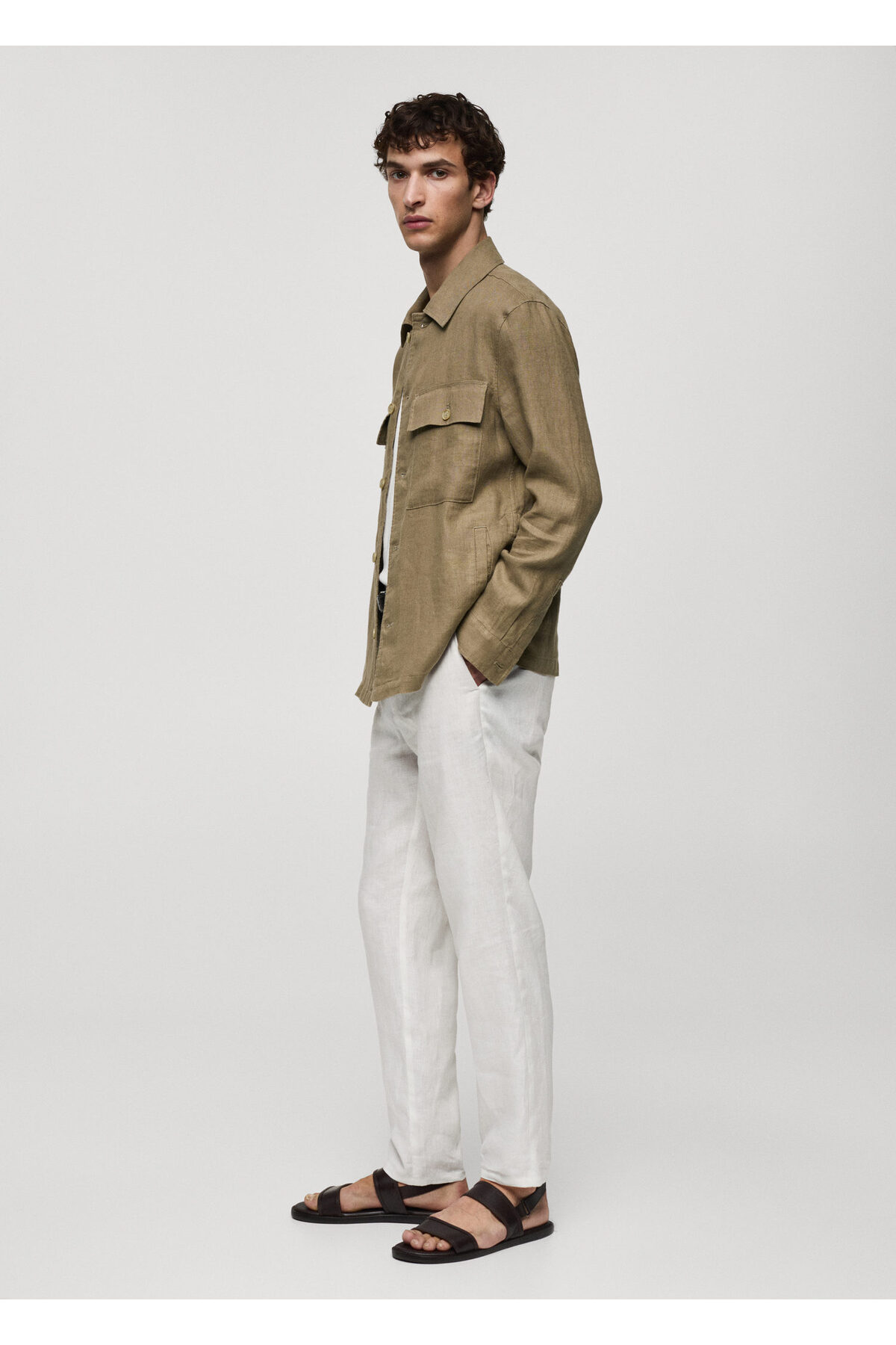 کت MANGO اورجینال مردانه برند مانگو 77010568 KHAKI Men's Jacket 77010568 - تصویر 5