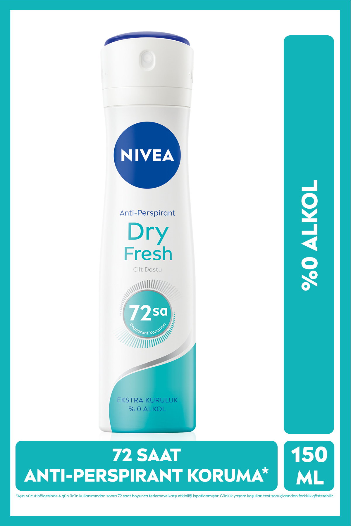 NIVEA Kadın Sprey Deodorant Dry Fresh 150 ml,72 Saat Anti Perspirant Koruma,Pürüzsüz Cilt