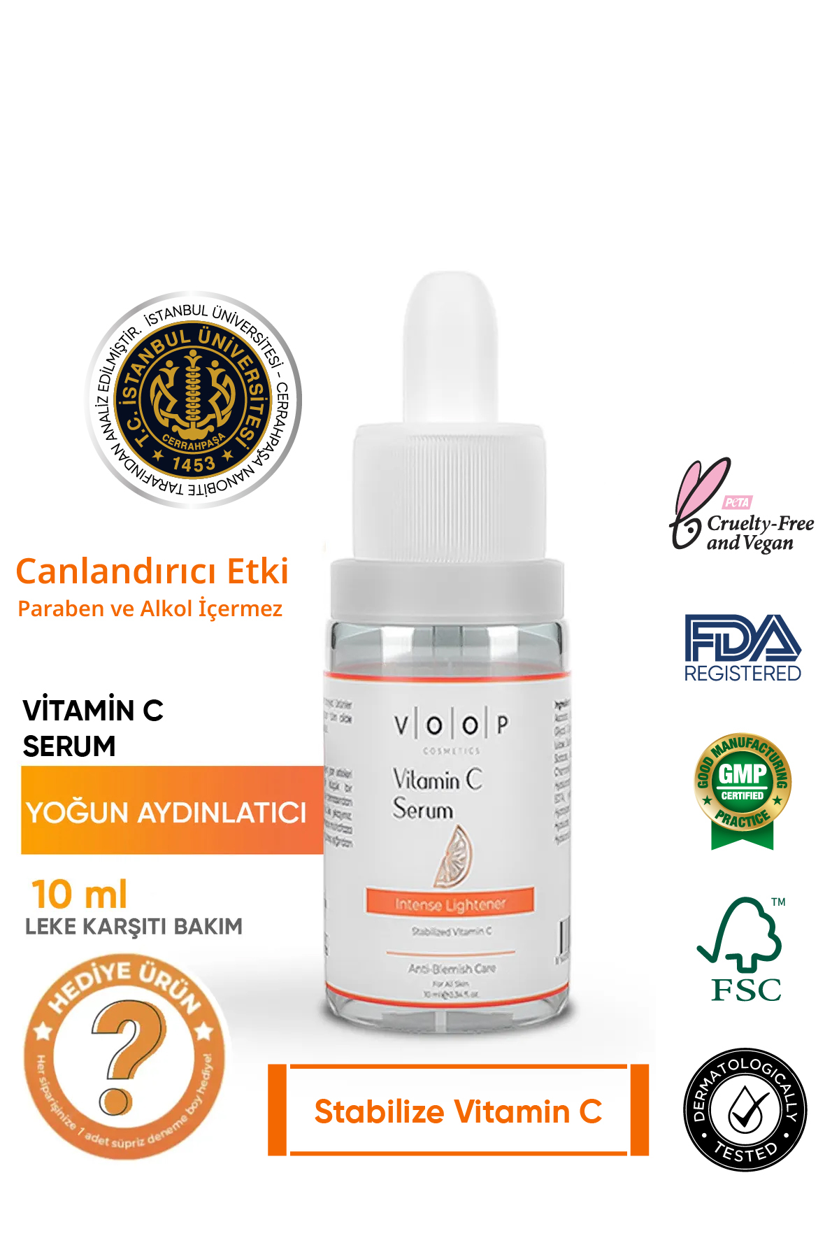 VOOP Koyu Leke Karşıtı & Yoğun Aydınlatıcı Mini Vitamin C Serum | %10 Vitamin C - 10 ml