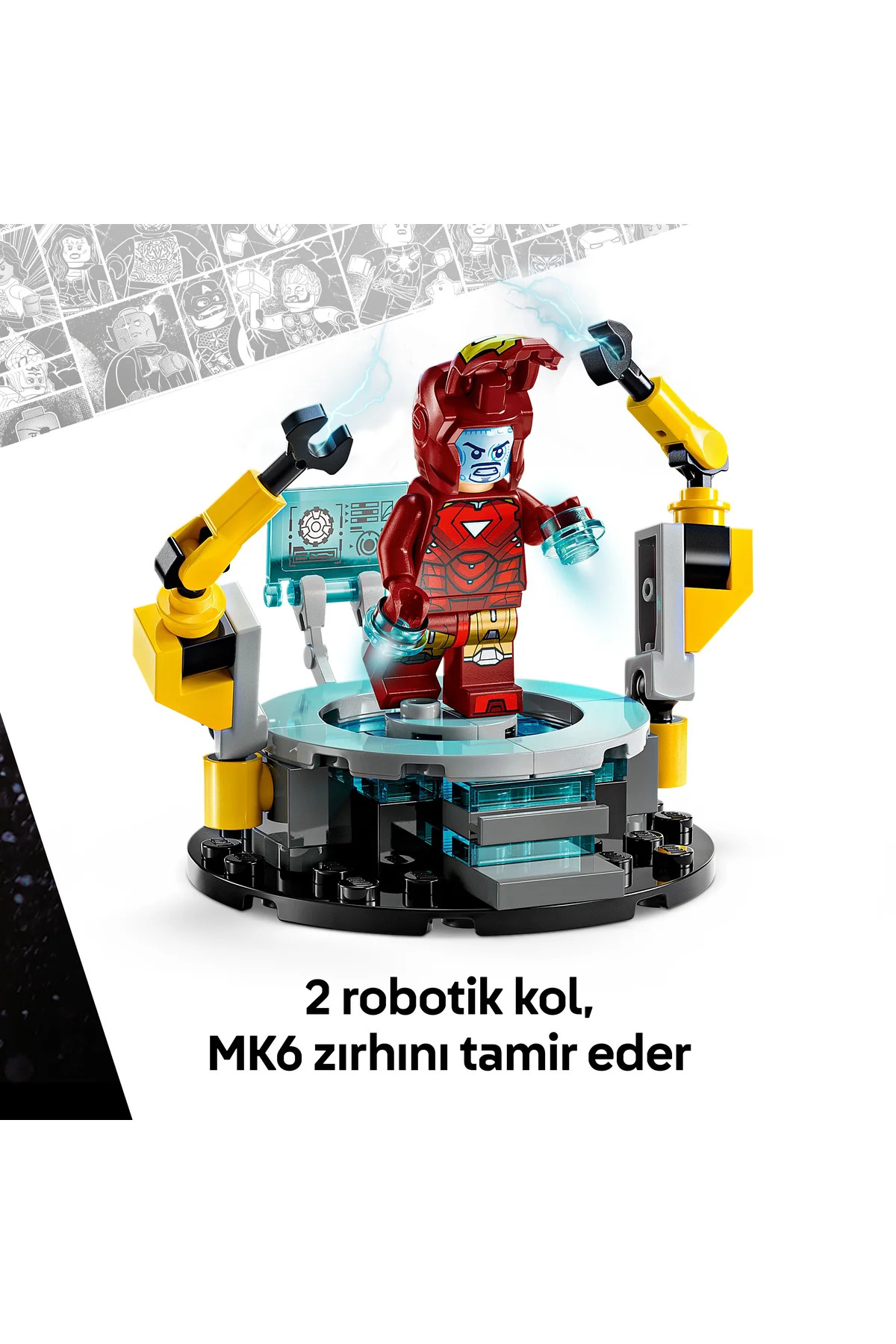 ® ǀ آزمایشگاه مرد آهنی مارول: تالار زره ۷۶۳۱۵ - مجموعه ساختنی اسباببازی خلاقانه ۸+ (۳۸۴ قطعه)