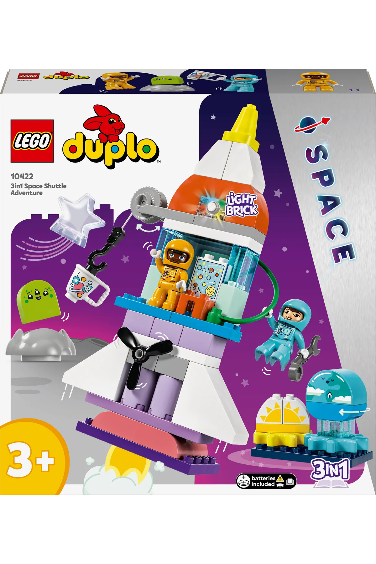 ® Duplo ® ماجراجویی شاتل فضایی ۳ در ۱ ۱۰۴۲۲ – مجموعه ساختنی آموزشی ۳+ (۵۸ قطعه)