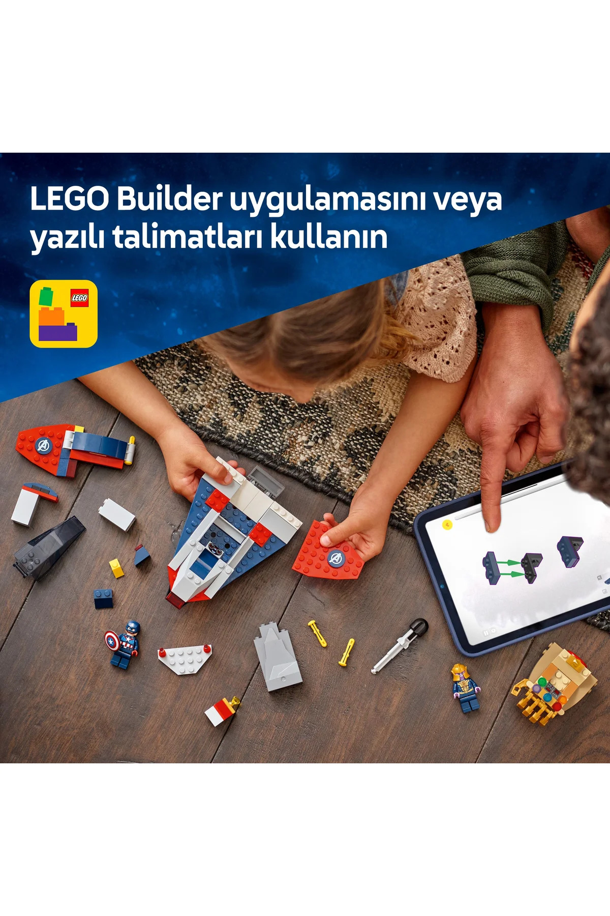 ® ǀ مارول کاپیتان آمریکا در برابر ثانوس ۷۶۳۱۹- ست ساختنی خلاقانه اسباب‌بازی برای کودکان ۴+ (۱۰۷ قطعه)