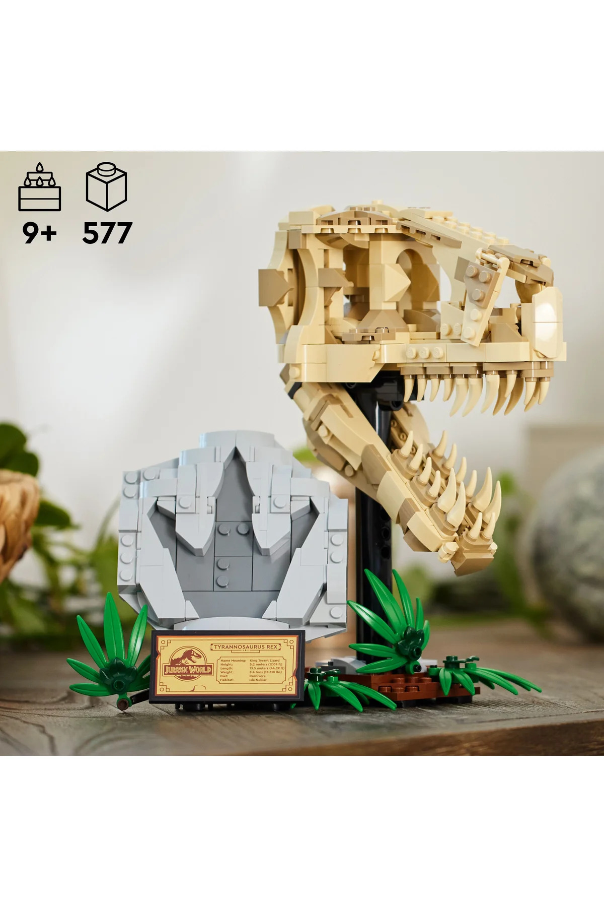 ® فسیل‌های دایناسور جوراسیک ورلد: مجموعه ساختنی جمجمه تی. رکس ۷۶۹۶۴ برای کودکان ۹ سال به بالا (۵۷۷ قطعه)