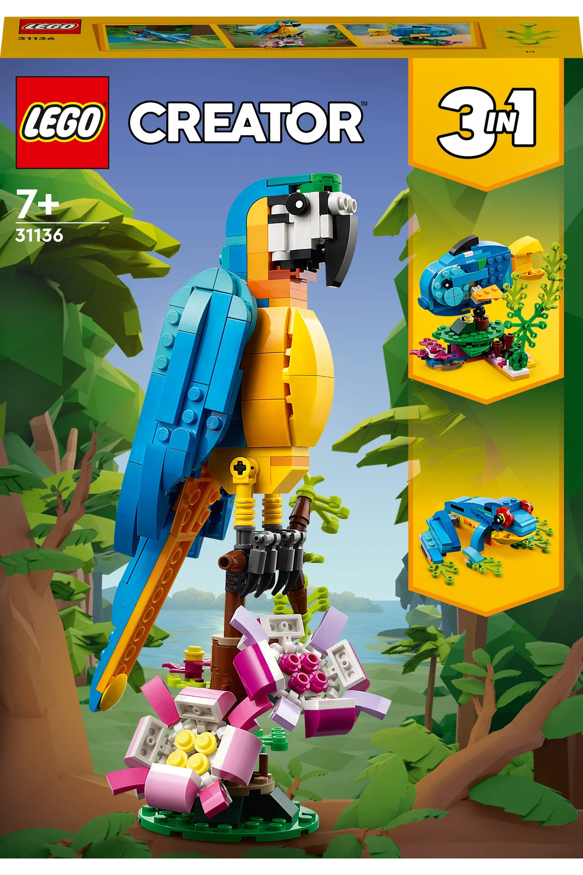 LEGO ® Creator Exotický papoušek 31136 - Stavebnice pro děti od 7 let (253 DÍLKŮ)