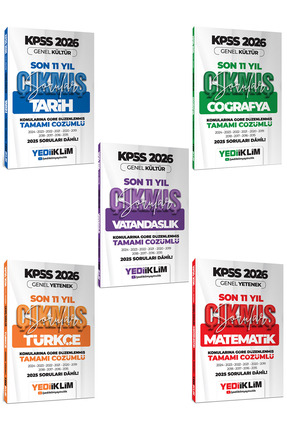 Yediiklim Yayınları 2026 KPSS GY-GK Lisans Konularına Göre Tamamı Çözümlü Son...