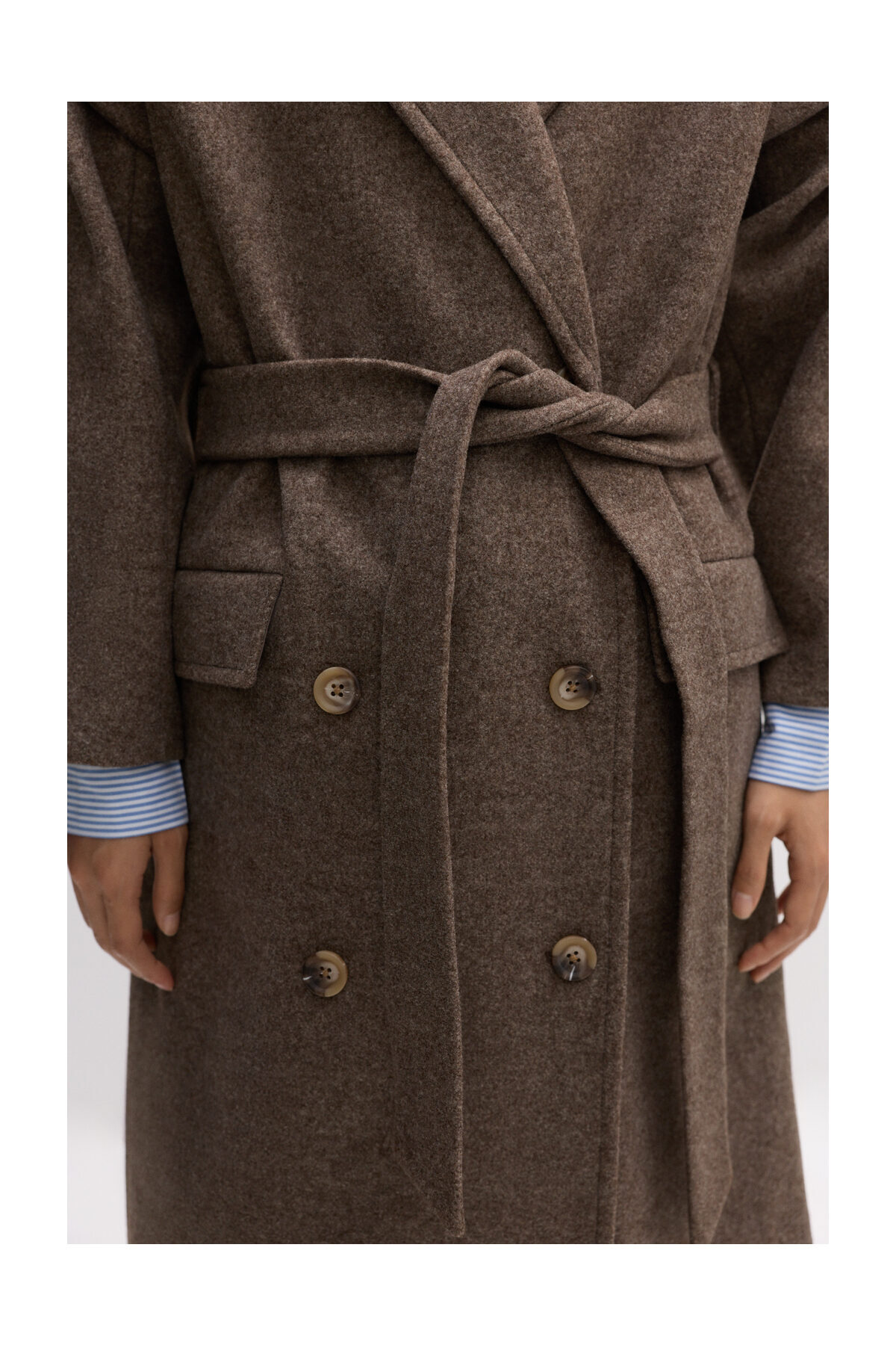 LEFTIES Langer Damenmantel aus synthetischer Wolle