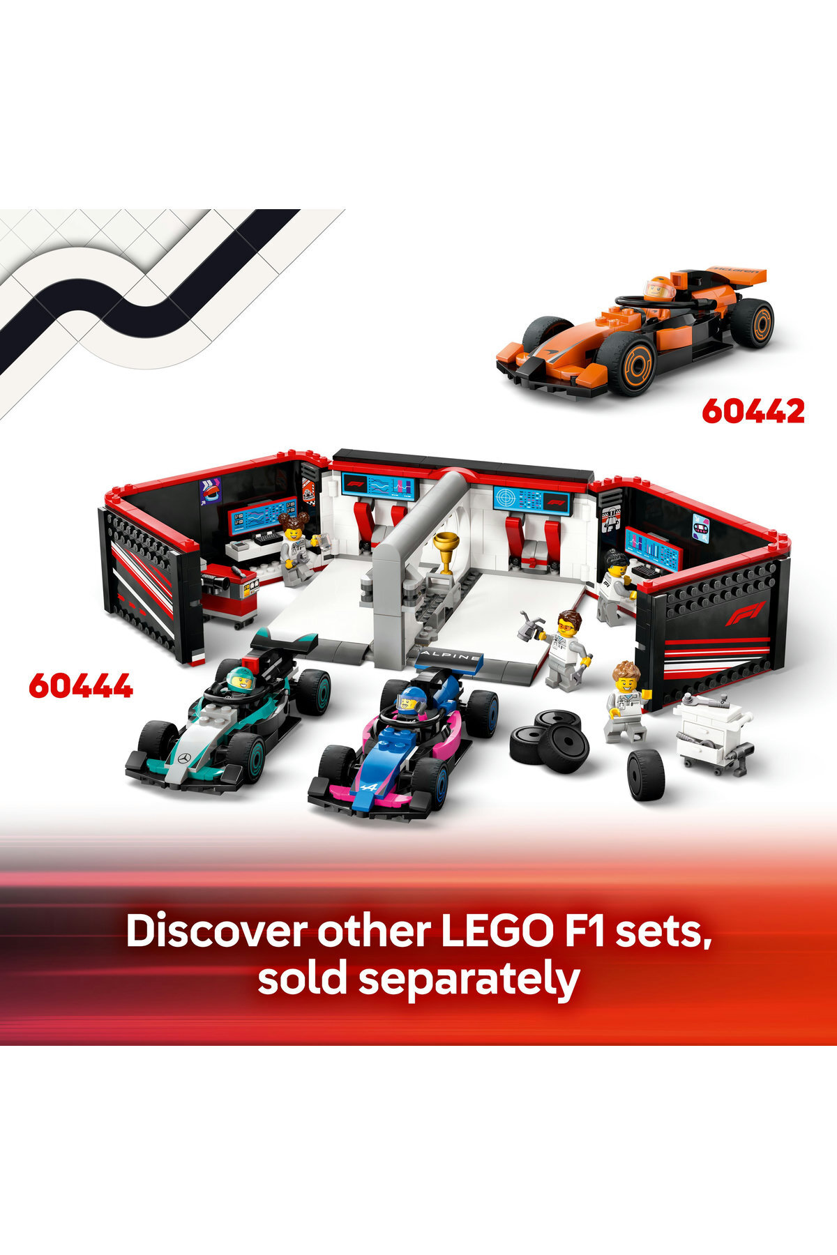® سیتی F1 پیت استاپ و تیم پیت با مجموعه مونتاژی ماشین فراری 60443 برای کودکان ۶ سال به بالا (۳۲۲ قطعه)