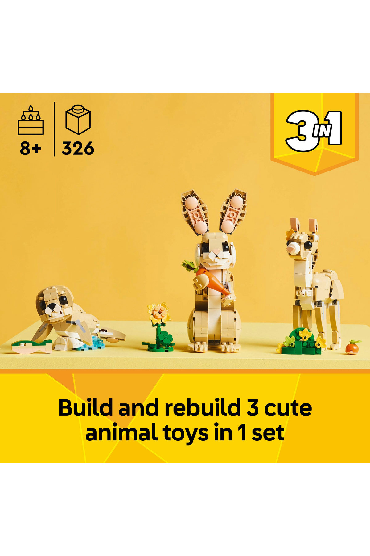 ® کریِیتور اسباب‌بازی حیوانی پلی‌ست خرگوش بامزه ۳ در ۱ ۳۱۱۶۲