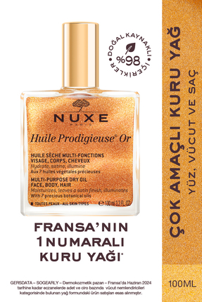 Nuxe Altın Parıltılı Çok Amaçlı Kuru Yağ (Yüz, Vücut, Saç) 100 ml