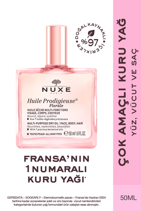 Nuxe Çok Amaçlı Çiçek Kokulu Kuru Yağ (Yüz, Vücut, Saç) 50 ml