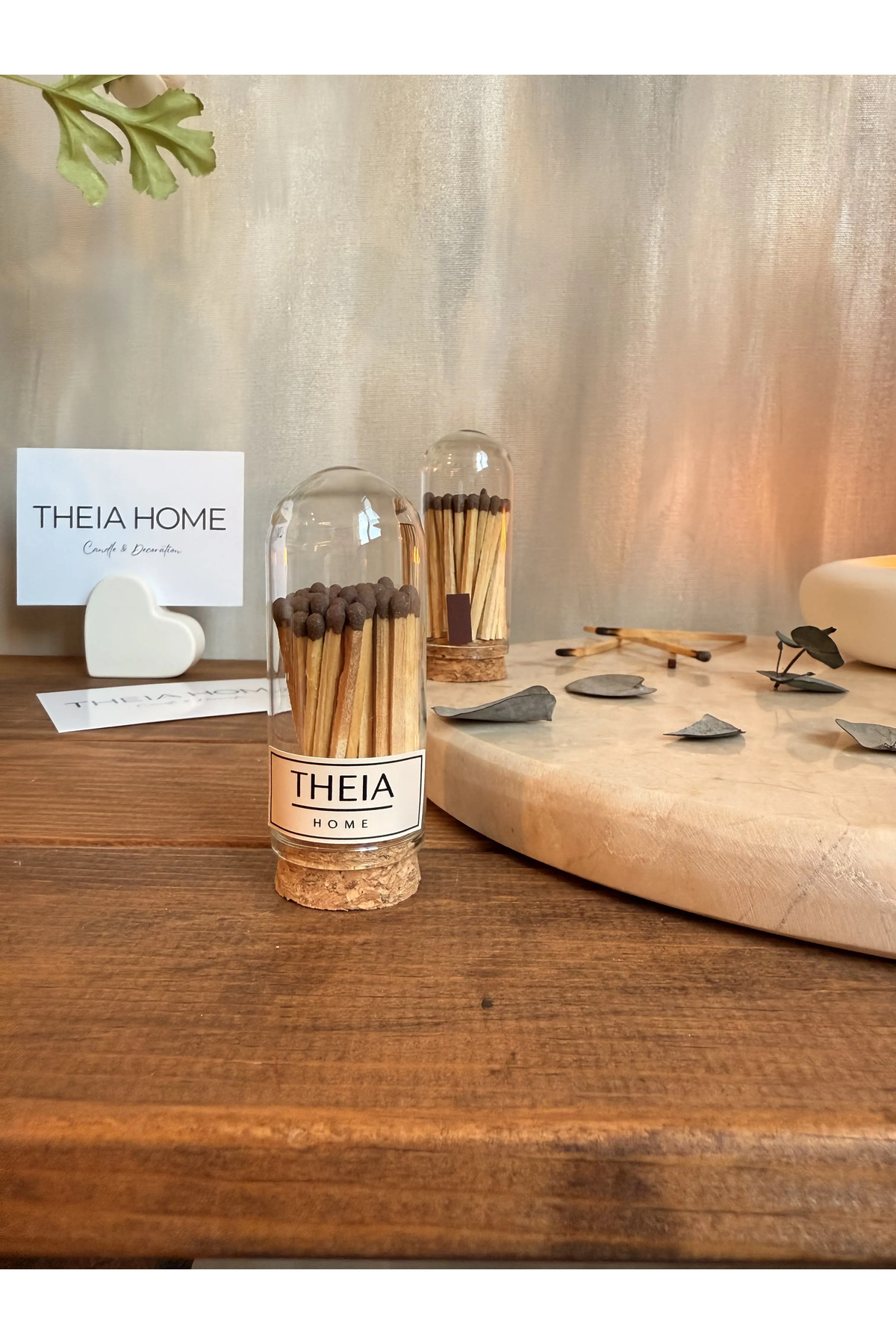 THEIA HOME Cam Fanusta Mantar Kapaklı Kibrit (FANUSUN EBATI 7,5X3CM)