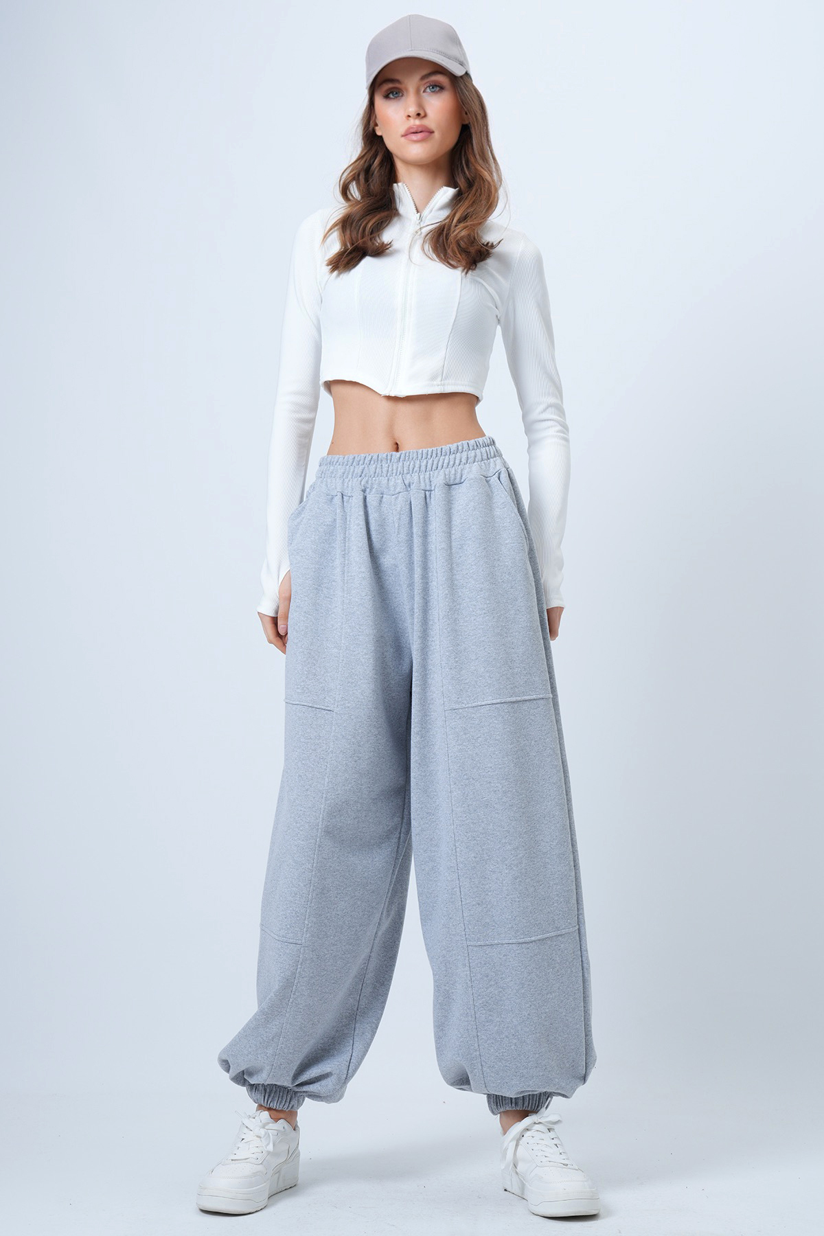 Trend Alaçatı Stili  Grimelanj Çift Cepli Dikiş Detaylı Jogger Pantolon ALC-X14655 - Görsel 2