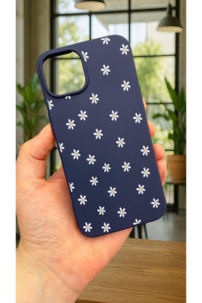 Vip Case iPhone 13/14 - MİNİ PAPATYA DESENLİ Silikon Darbe Emici Klasik Korum...