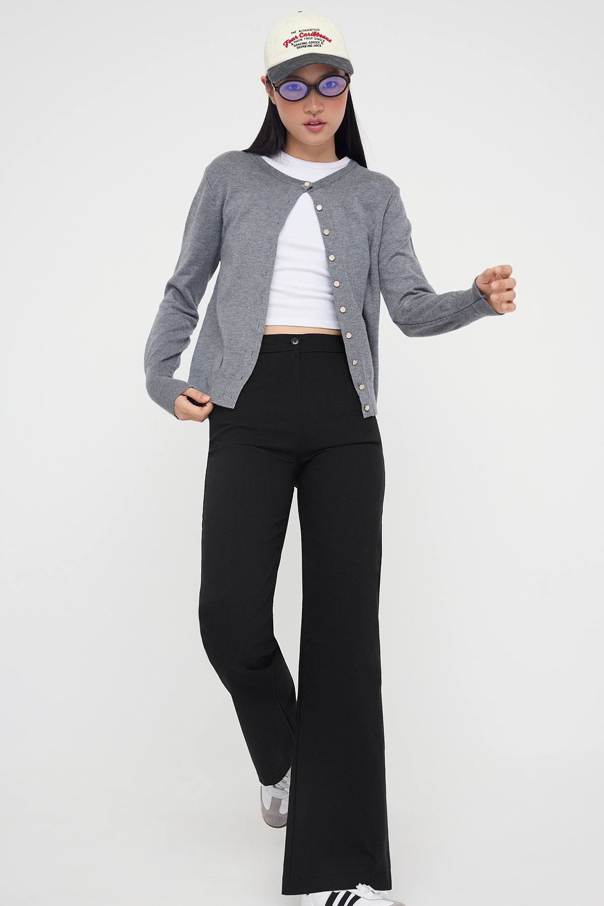 Trendyolmilla  Teen Siyah Fitted Likralı Esnek Wide Leg/Geniş Paça Pantolon TWOAW26PL00009 - Görsel 4