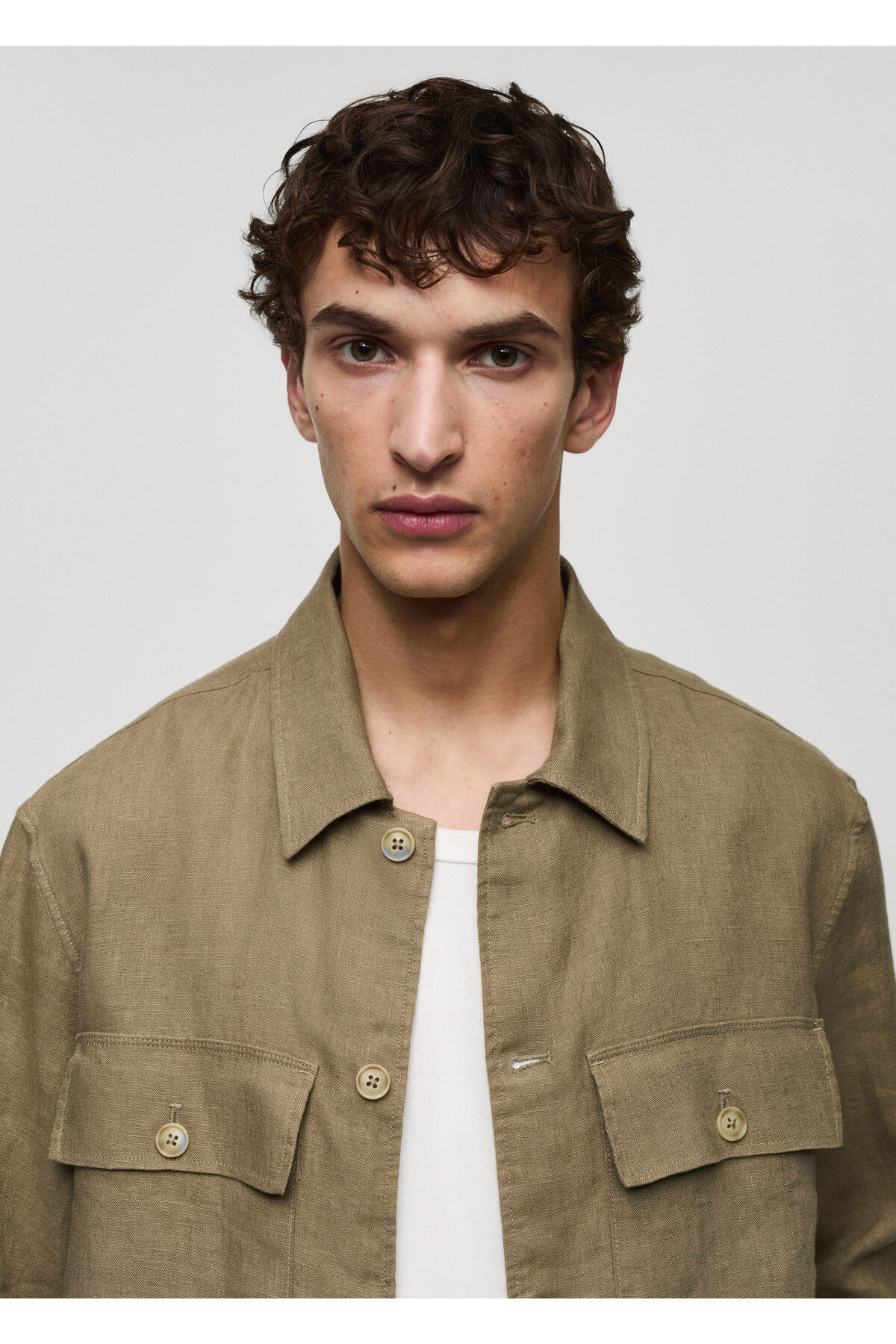 کت MANGO اورجینال مردانه برند مانگو 77010568 KHAKI Men's Jacket 77010568 - تصویر 4