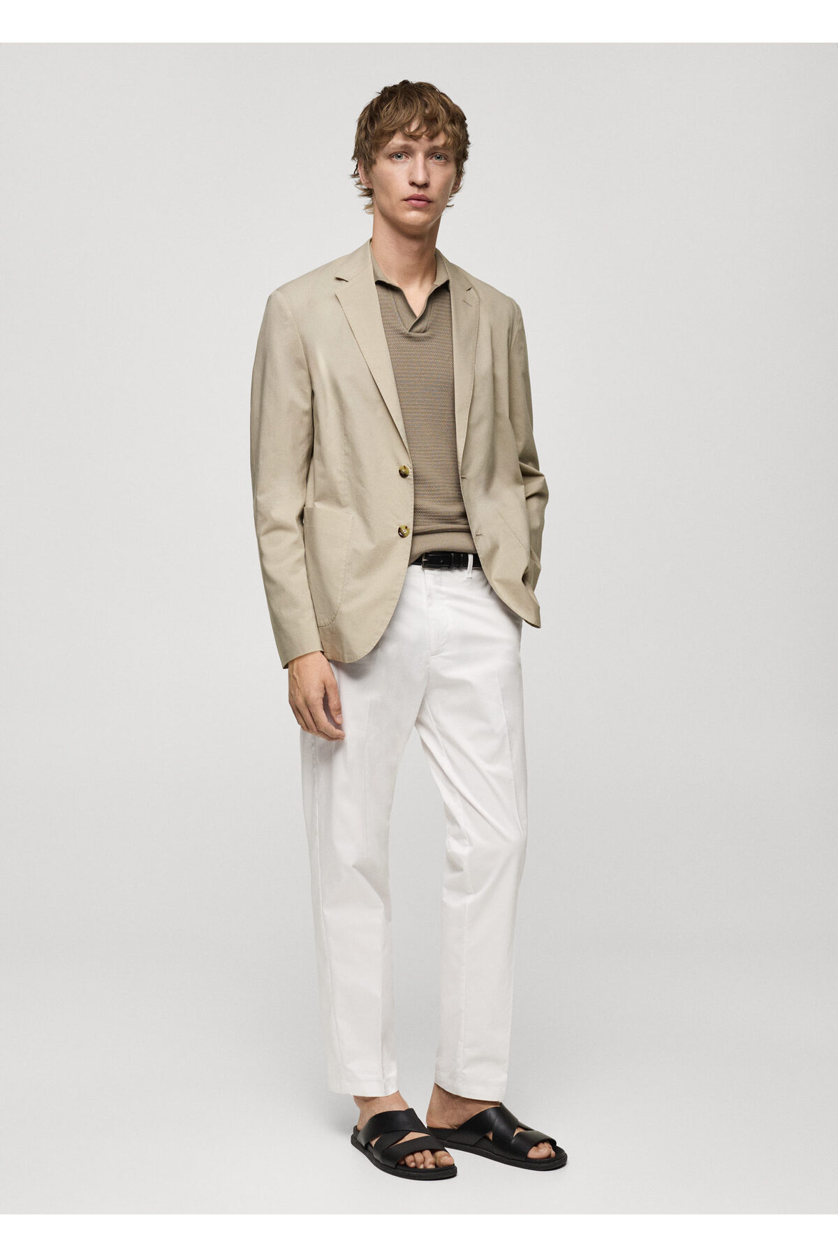 ژاکت مردانه بژ منگو | 77062534 اورجینال - تصویر 8