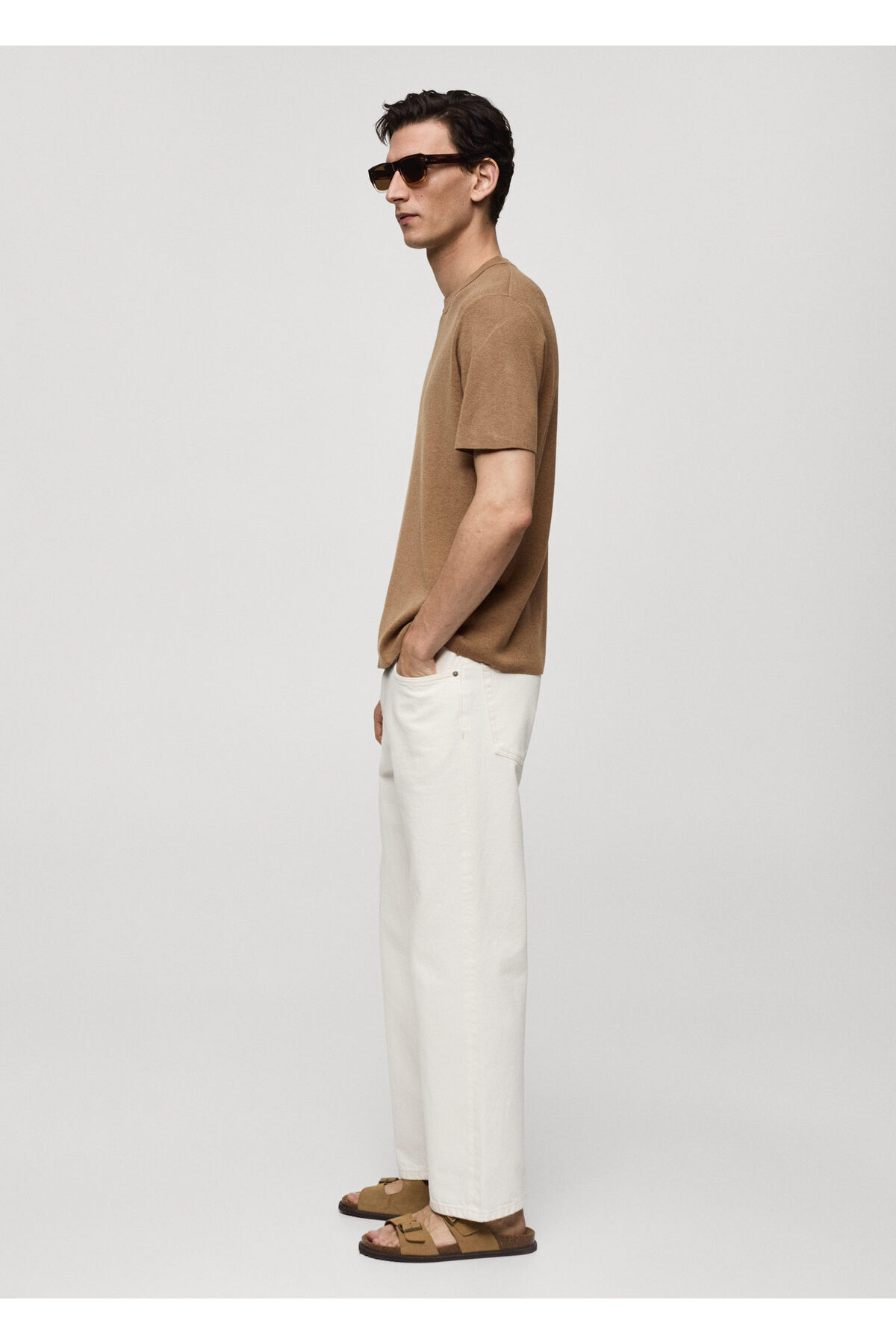 تیشرت مردانه قهوه ای منگو | 77080583 اورجینال - تصویر 4