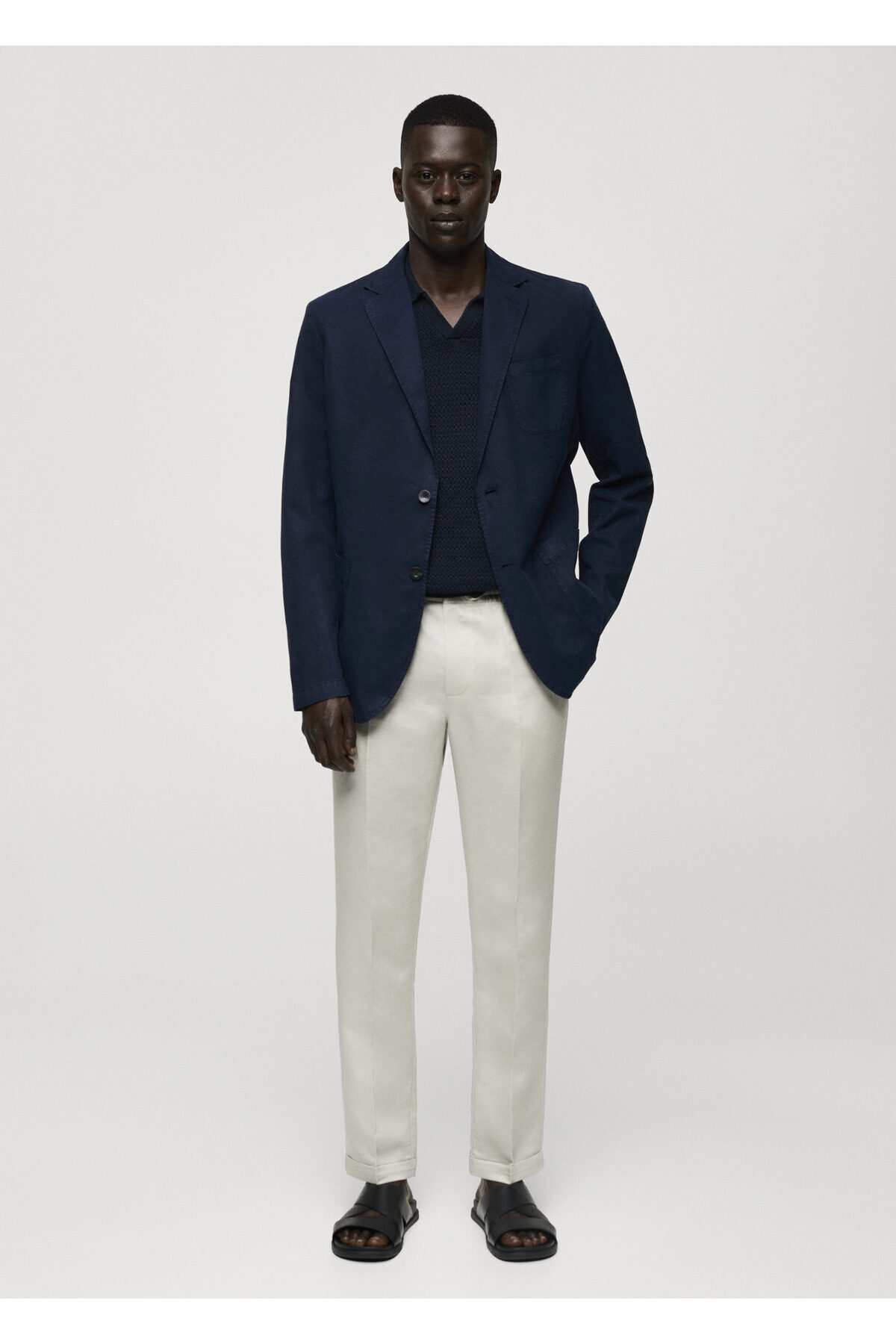 ژاکت مردانه آبی سرمه ای منگو | 77010575 اورجینال - تصویر 9