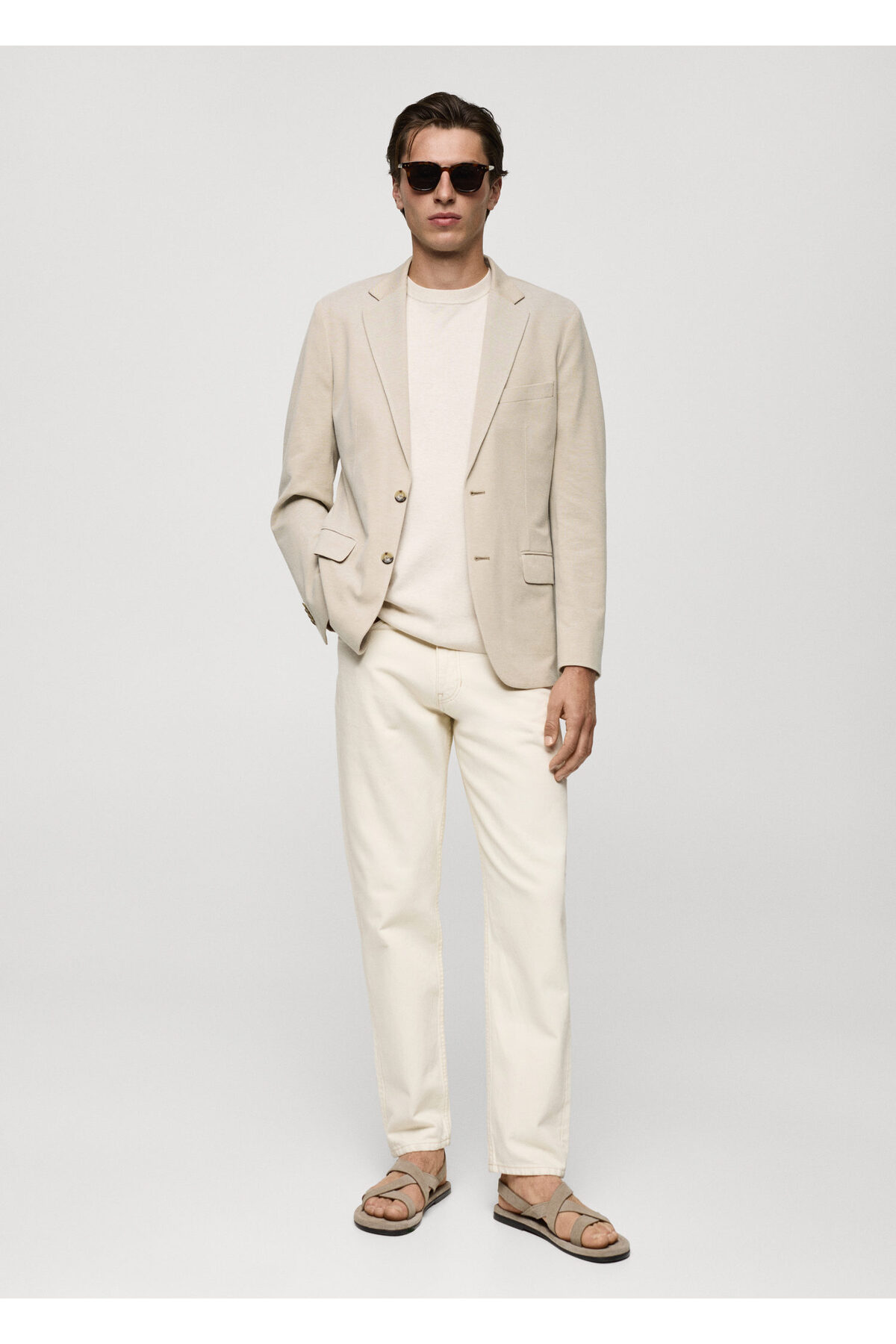 ژاکت مردانه بژ منگو | 77050571 اورجینال - تصویر 8