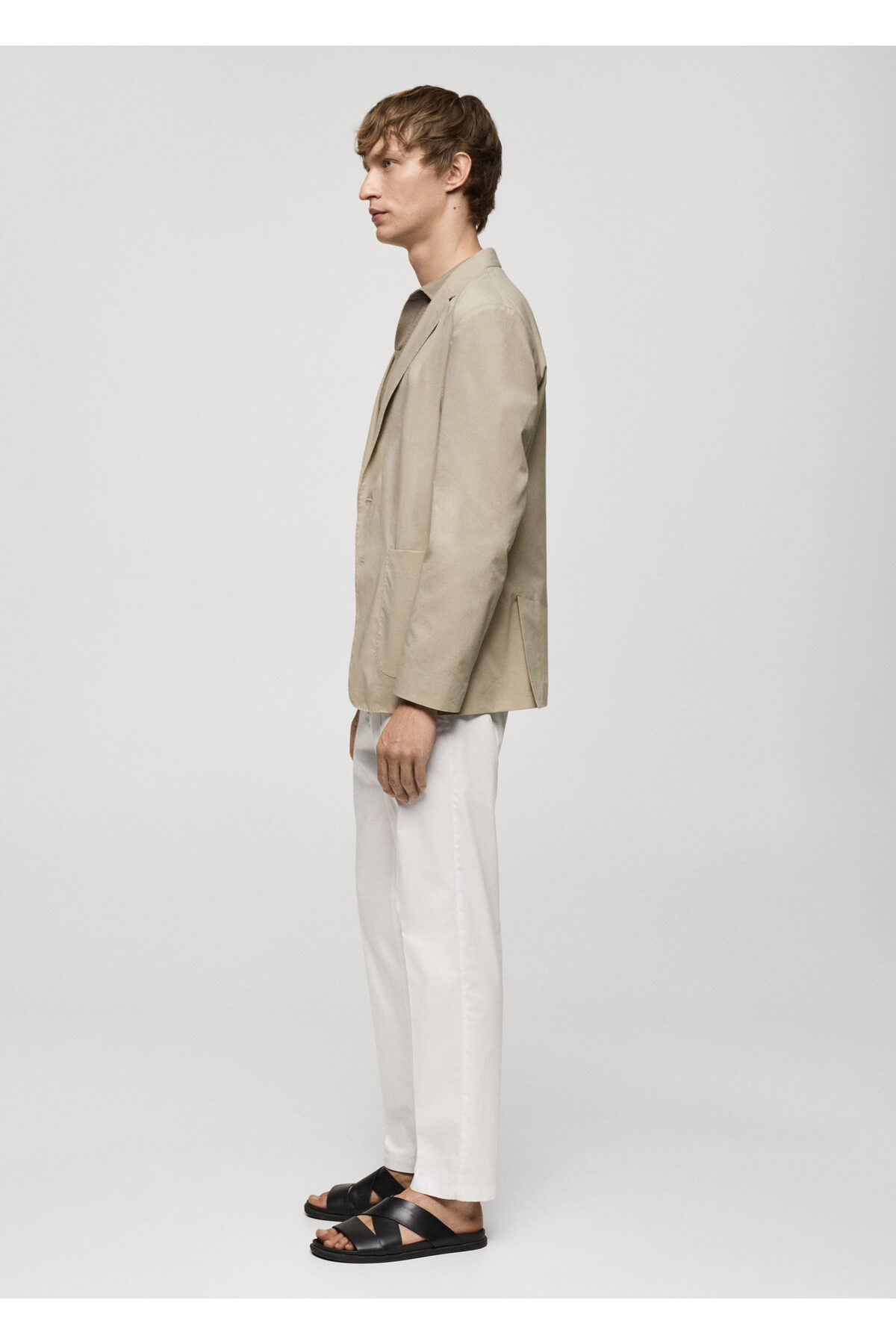 ژاکت مردانه بژ منگو | 77062534 اورجینال - تصویر 5