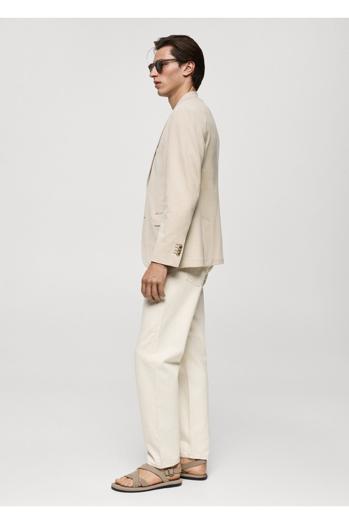 ژاکت مردانه بژ منگو | 77050571 اورجینال - تصویر 5