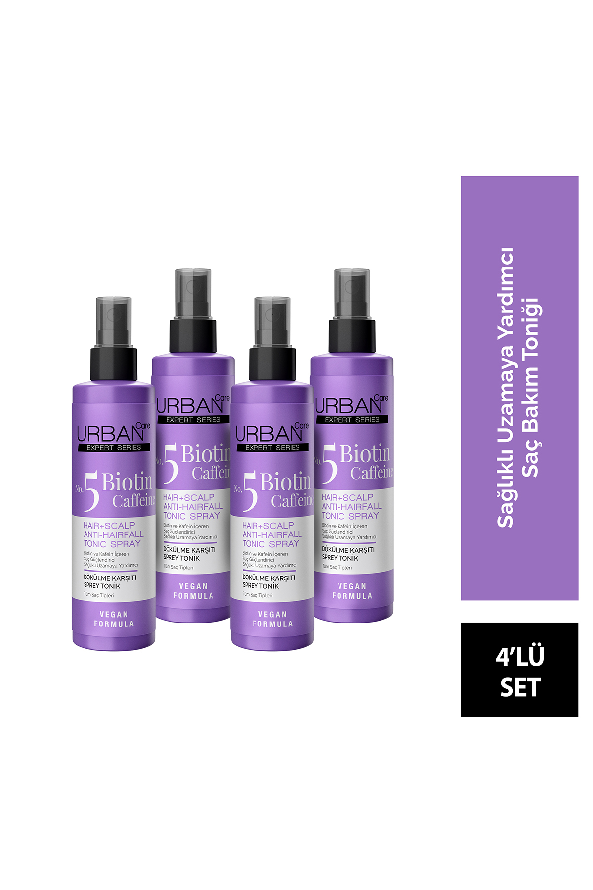 Urban Care Expert Biotin ve Kafein Dökülme Karşıtı Tonik Seti 4x200ml Set-vegan