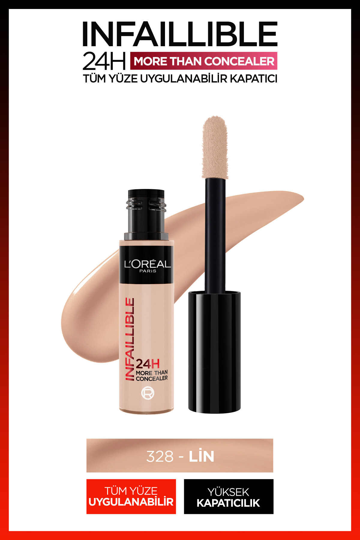L'Oreal Paris Infaillible 24H Tüm Yüze Uygulanabilir Kapatıcı - 328 Lin