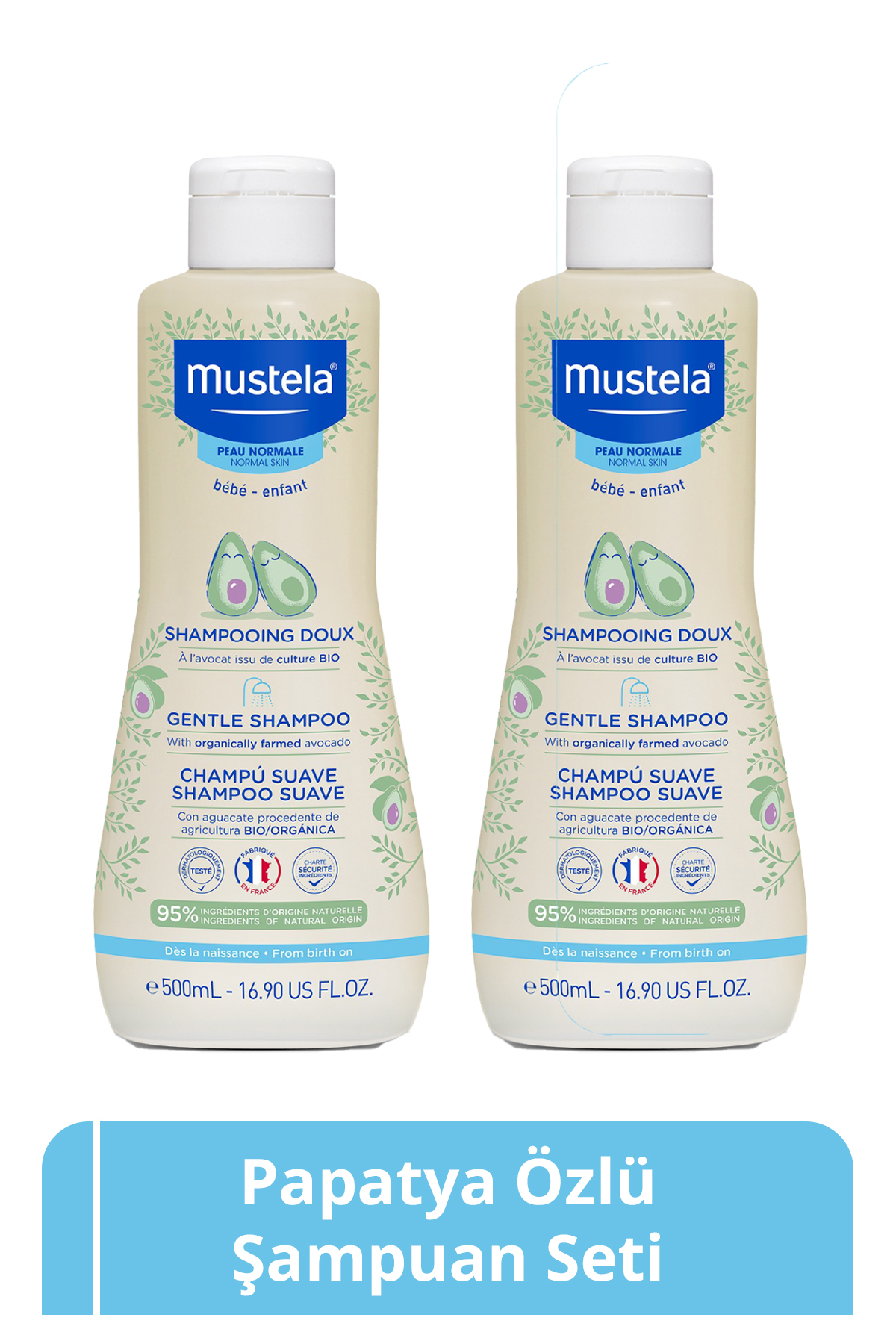 Mustela Gentle Shampoo Papatya Özlü Bebek Şampuanı 500 ml 2 ADET