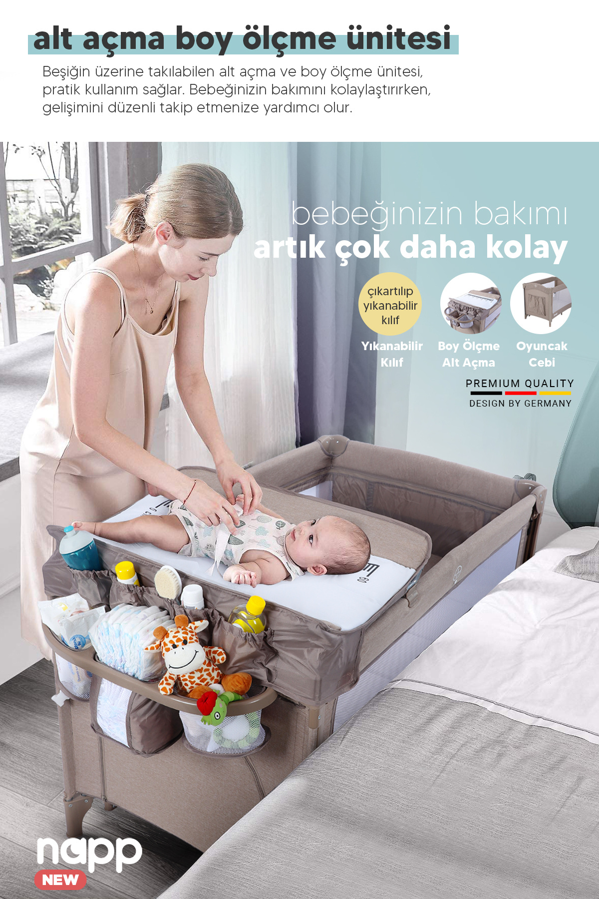 Huggy Napp 6 In 1 Anne Yani Park Yatak Oyun Parkı ve Yatak 70X120 XL fotoğrafı 6 (önizleme)