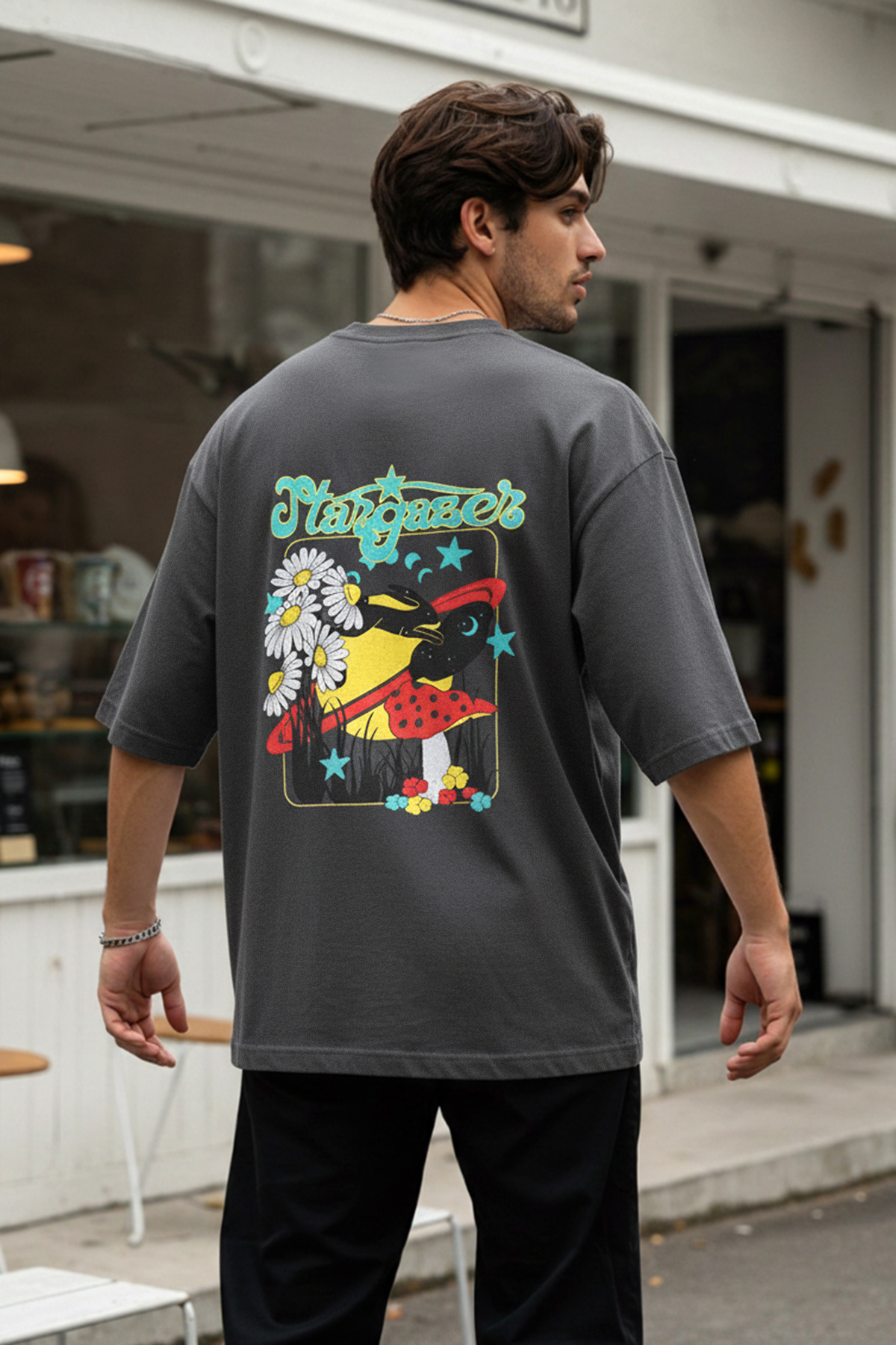 Trendyolmilla Man Büyük Beden Antrasit Oversize/Geniş Kesim Soluk