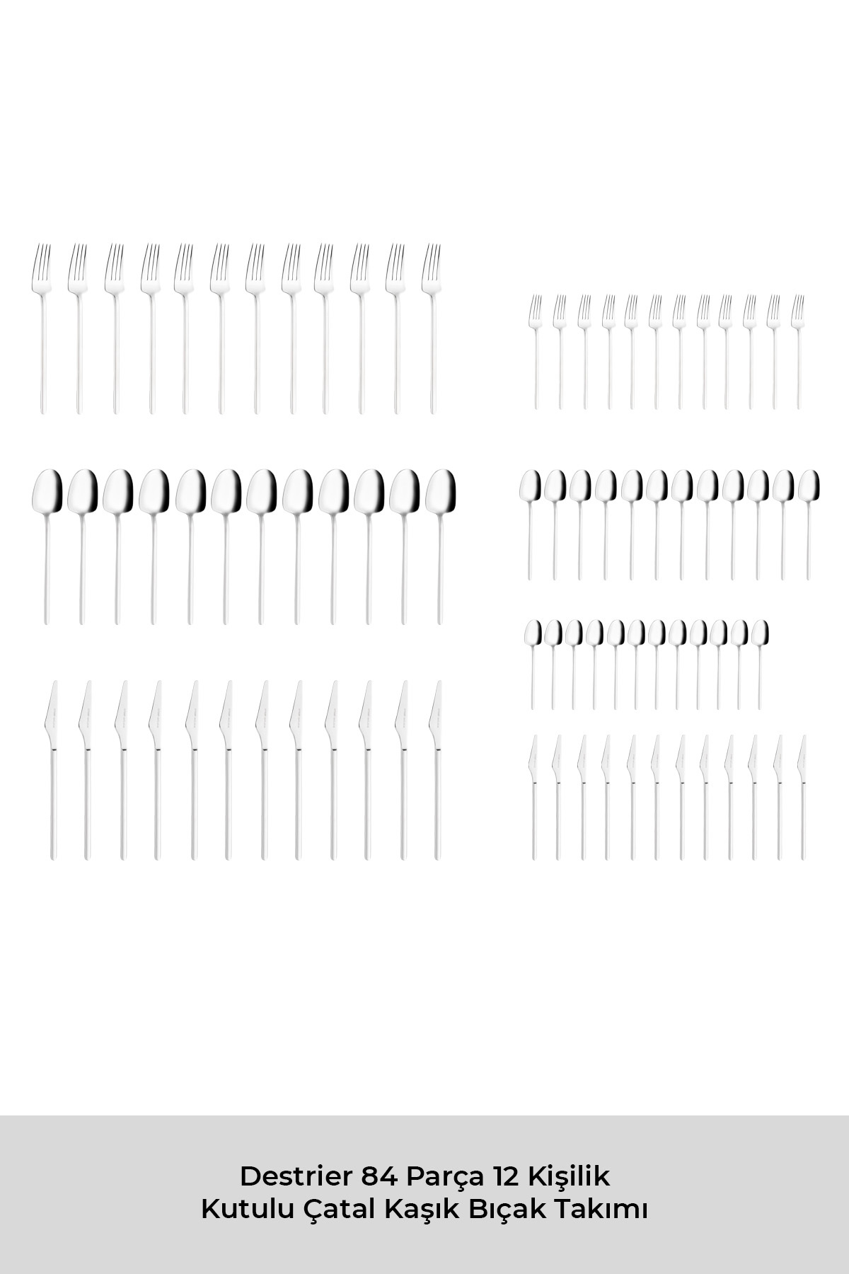 Destrier 84 Parça 12 Kişilik Kutulu Çatal Kaşık Bıçak Takımı
