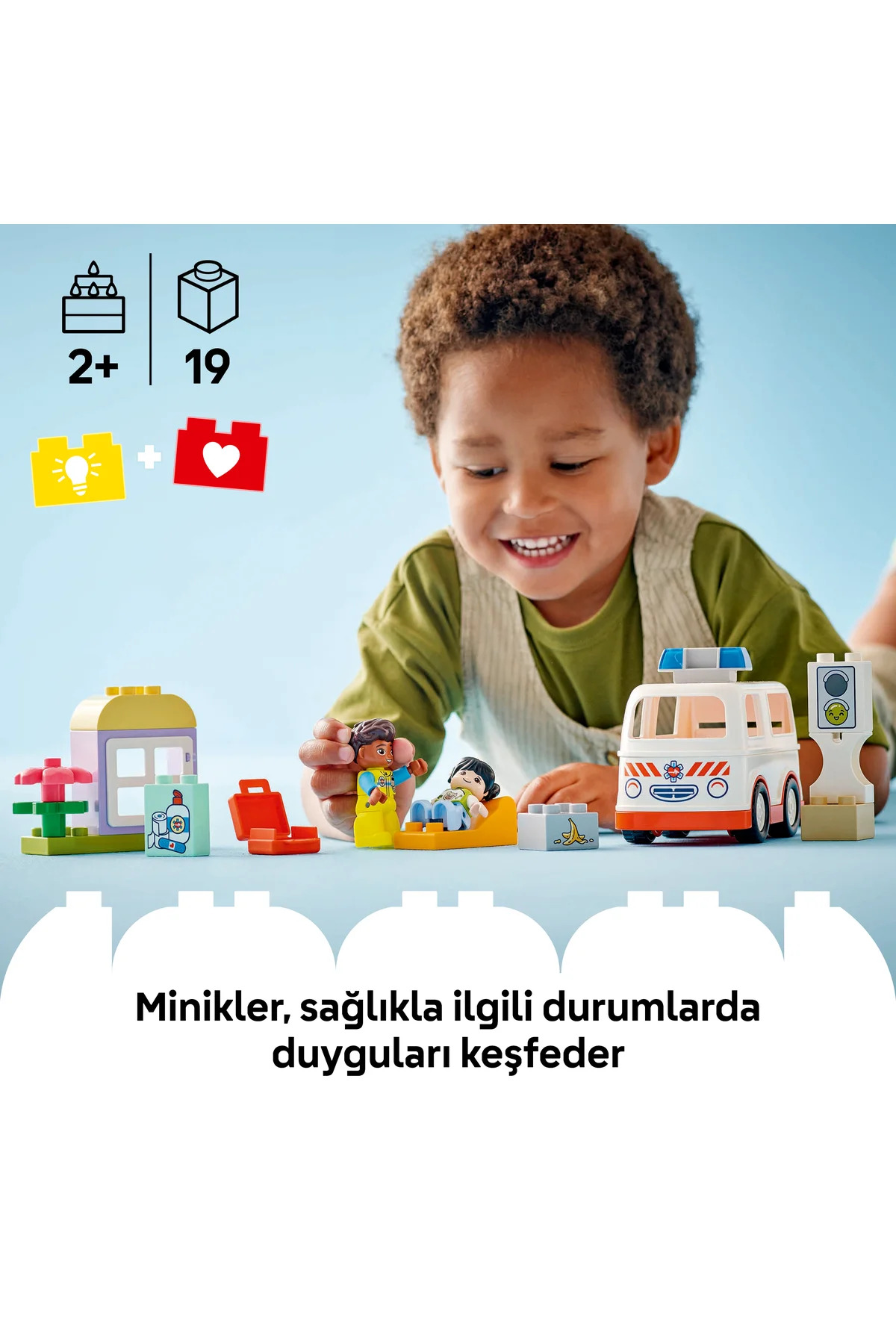 مجموعه ساختنی آمبولانس و راننده دوپلو ۱۰۴۴۷ برای کودکان ۲ سال به بالا (۱۹ تکه)