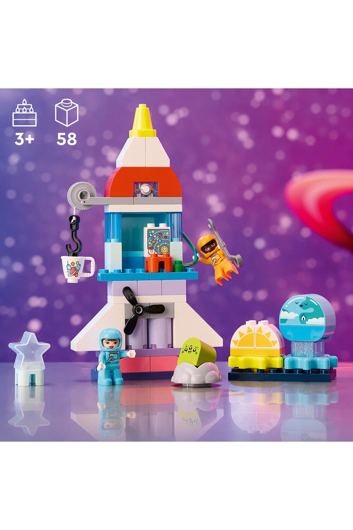 ® Duplo ® ماجراجویی شاتل فضایی ۳ در ۱ ۱۰۴۲۲ – مجموعه ساختنی آموزشی ۳+ (۵۸ قطعه)