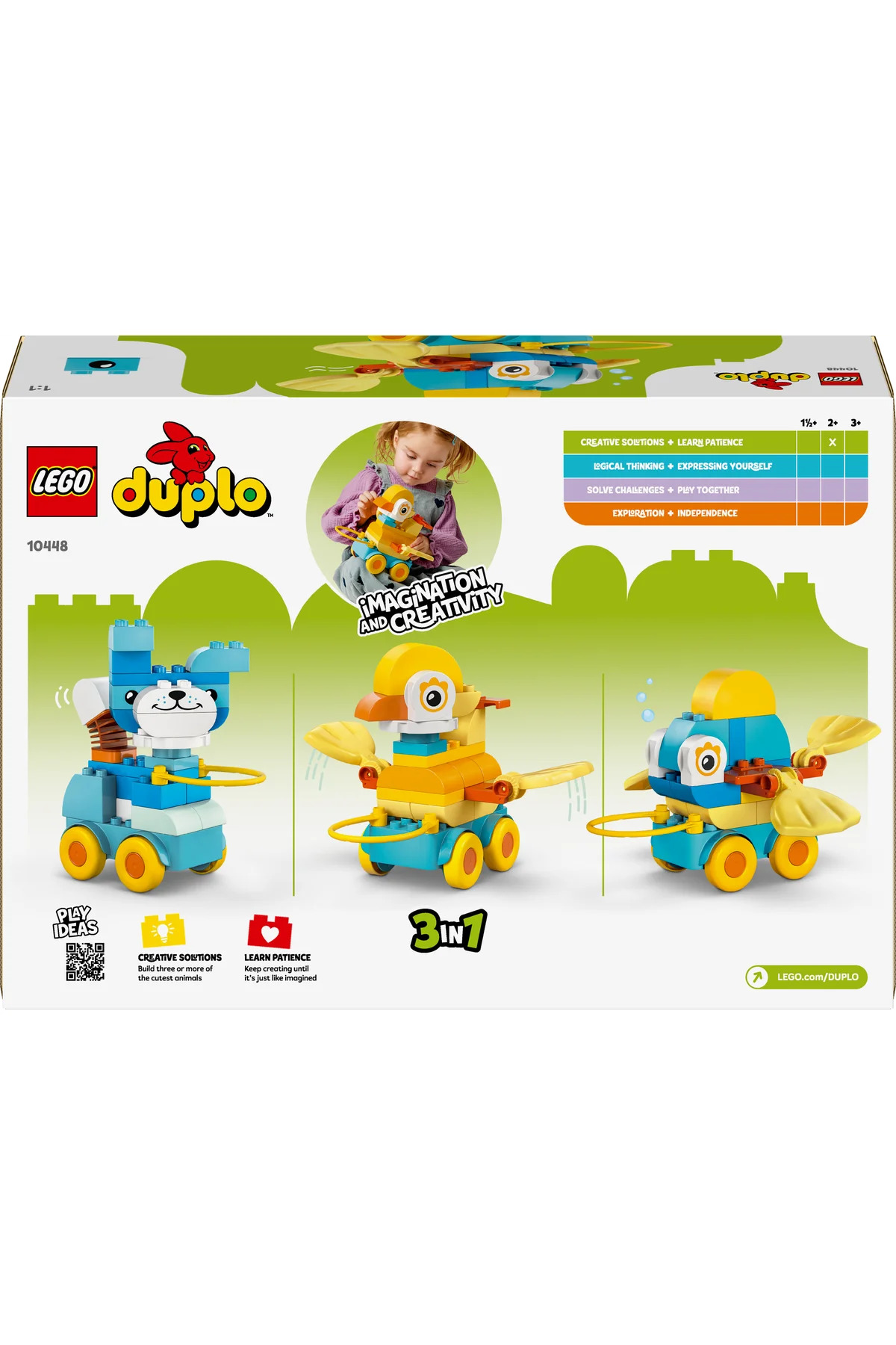 LEGO ® DUPLO® Kasabası 3’ü 1 Arada Tekerlekli Hayvanlar 10448 - 2+ Eğitici Oyuncak Yapım Seti (58P) fotoğrafı 4 (önizleme)