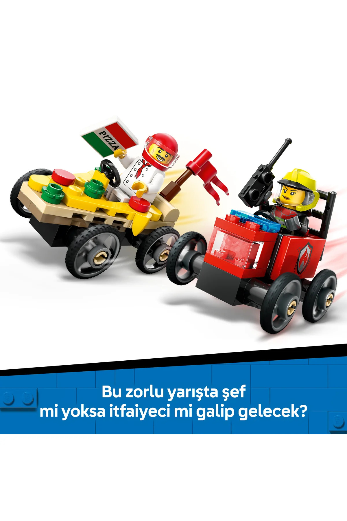 LEGO ® City Pizza Arabası İtfaiye Kamyonuna Karşı Yarış