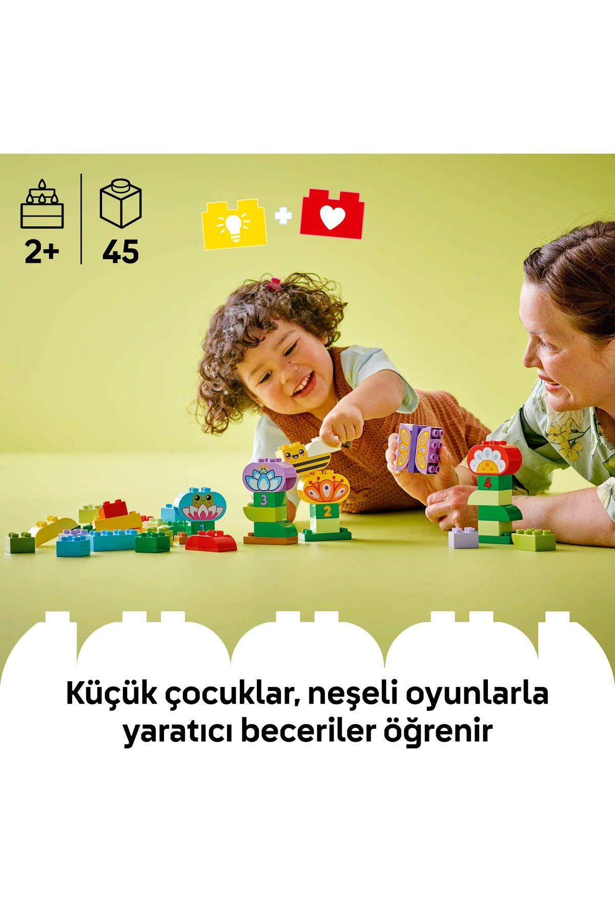 ® DUPLO مجموعه ساختنی باغ و گل خلاقانه و قابل‌چیده‌شدنی ۱۰۴۴۴ برای کودکان ۲+ ساله (۴۵ قطعه)