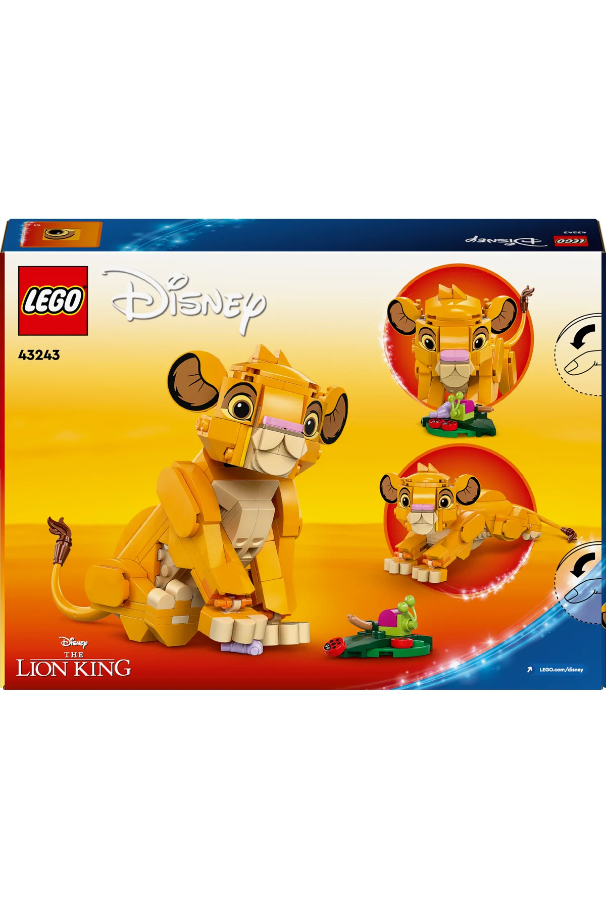LEGO Disney Baby Lví král Simba 43243 – sada hraček od 6 let (222 kusů)