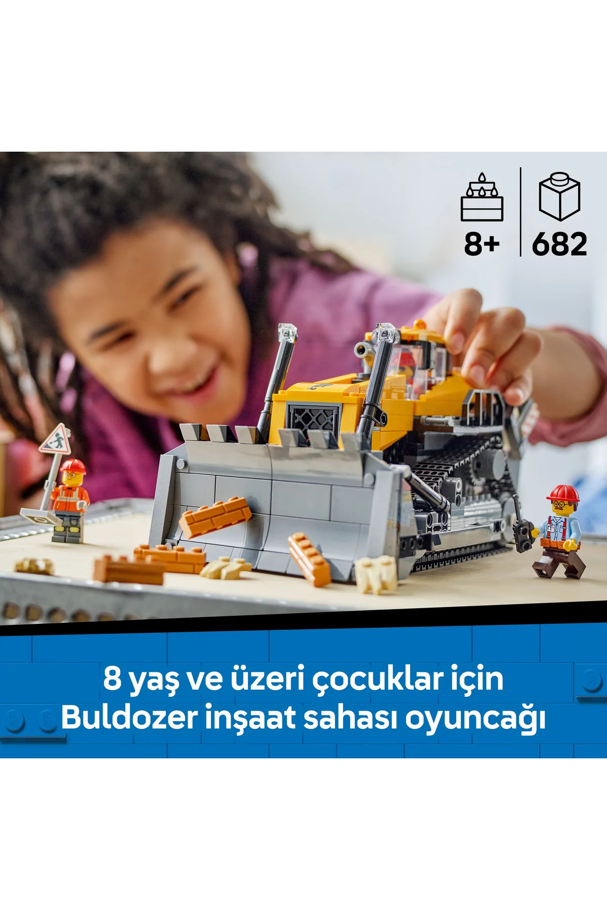 LEGO ® City Sarı Buldozer 60466 - 8+ Çocuklar için Yaratıcı Oyuncak Yapım Seti (682P) fotoğrafı 5 (önizleme)