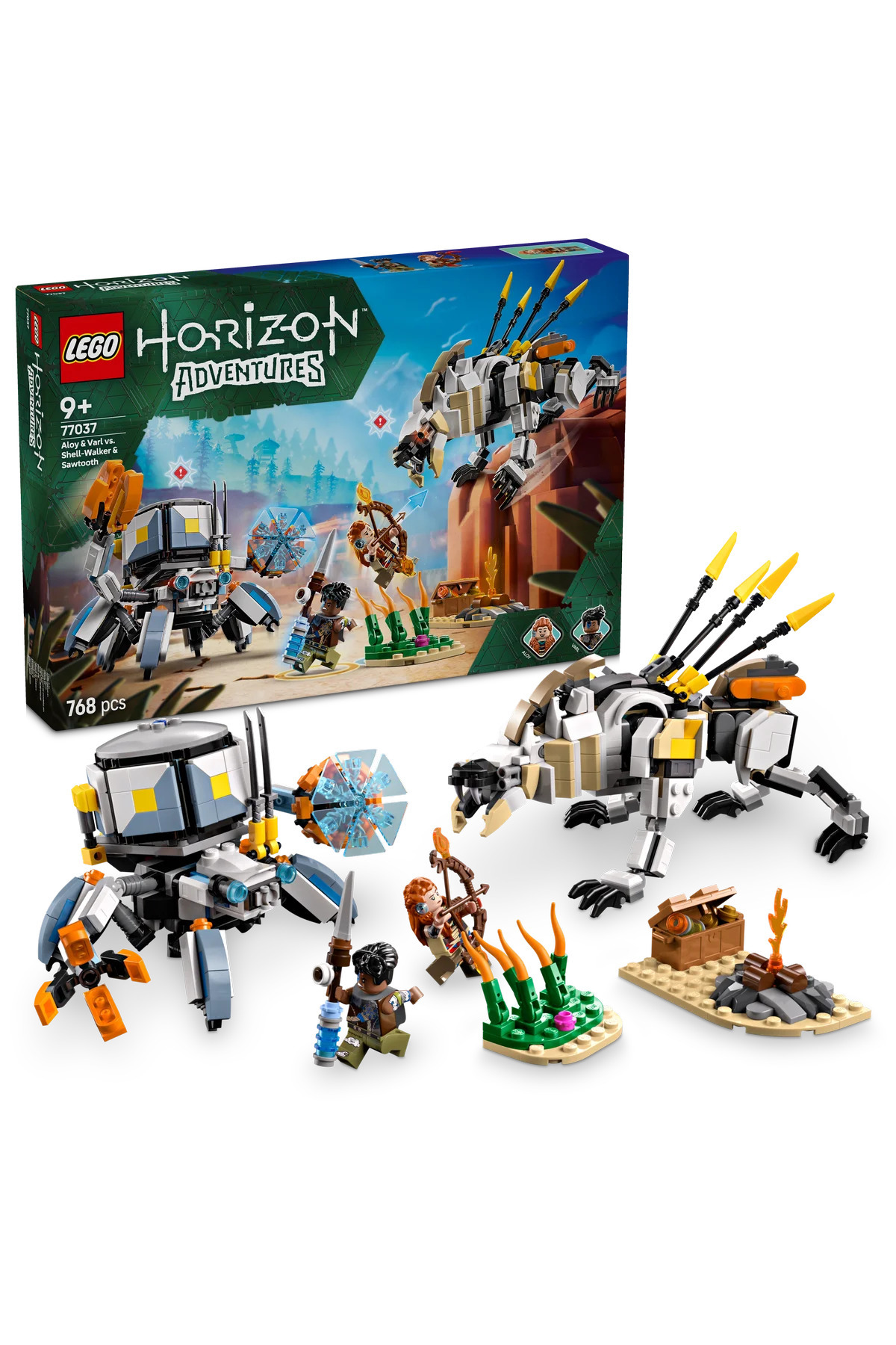 サモワール LEGO ® Horizon Adventures™ Aloy ve Varl, Metalkabuk ve Hızardiş'e