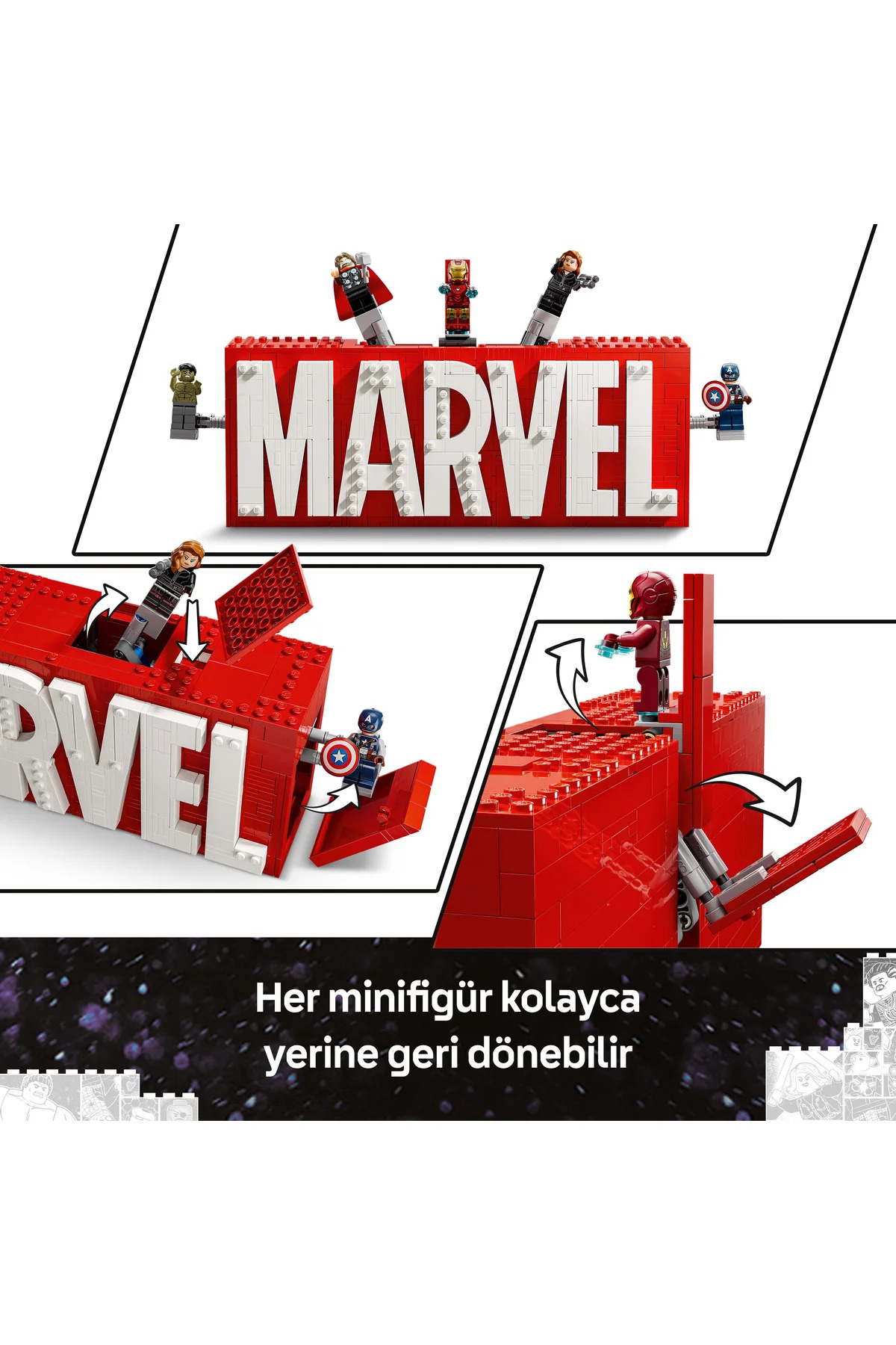 ® مارول: لوگوی مارول و مینی‌فیگورها ۷۶۳۱۳ – کیت ساختنی (۹۳۱ قطعه)