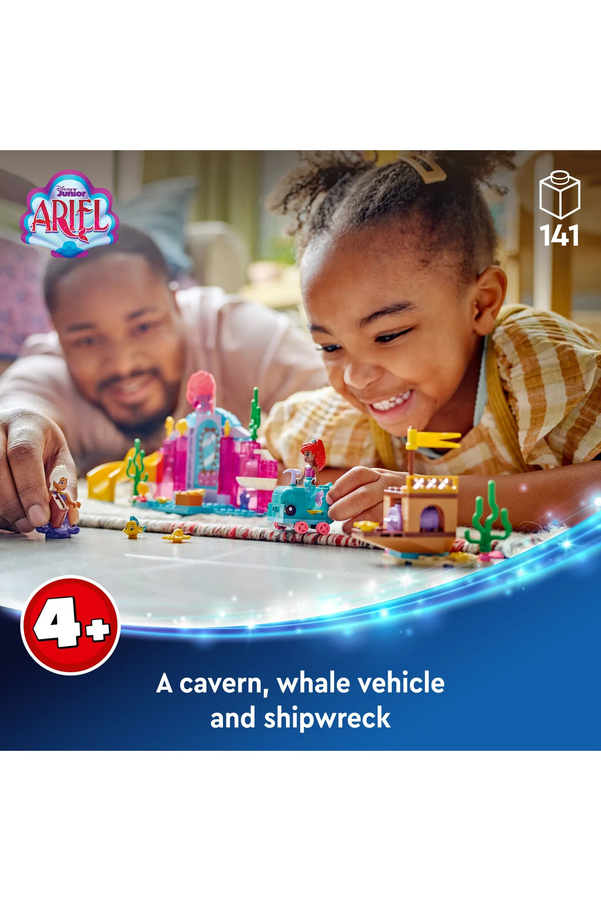 ® ǀ مجموعه ساختنی غار کریستالی پری دریایی دیزنی آریل ۴۳۲۵۴ برای کودکان ۴+ سال (۱۴۱ قطعه)