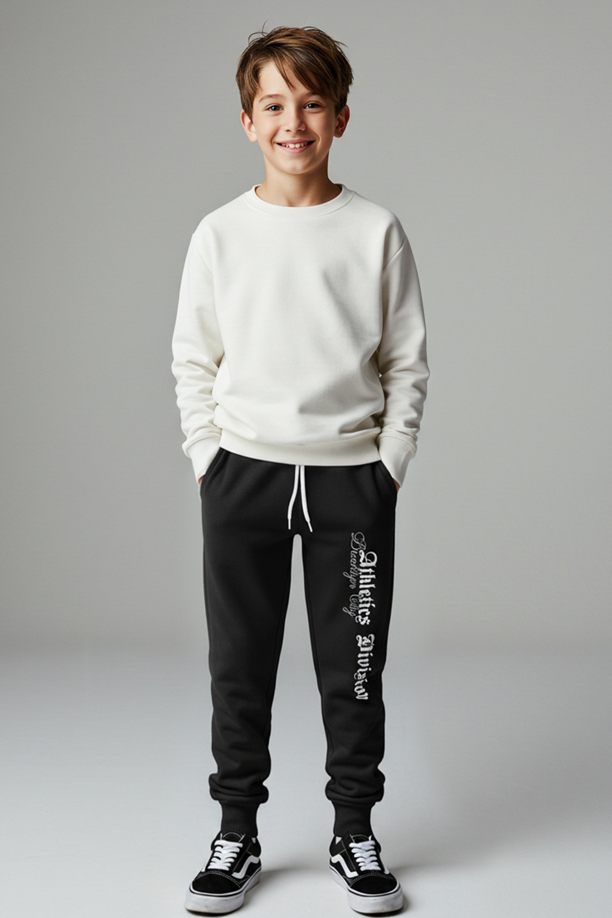 Trendyolmilla Kids Siyah Pamuklu Beli Lastikli Kalın/İçi Polarlı Erkek Çocuk Eşofman Altı TKDAW26EA00015